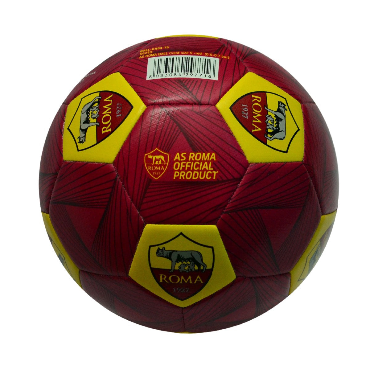 AS Roma Logo Soccer Ball, Size 5