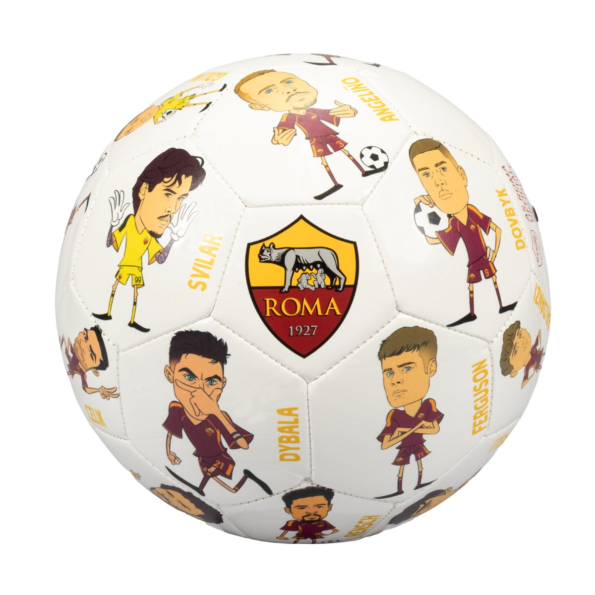 Pallone da calcio AS Roma con nomi calciatori 2025/26, Taglia 5