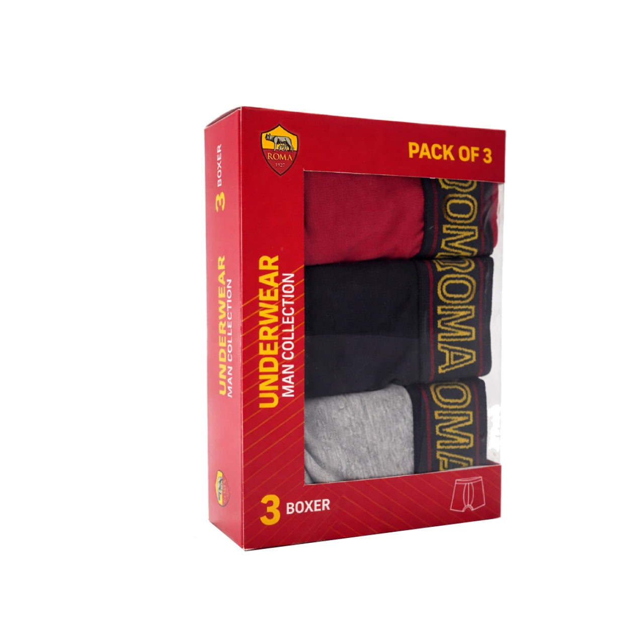 Boxer AS Roma logo mix, Pack 3 pezzi