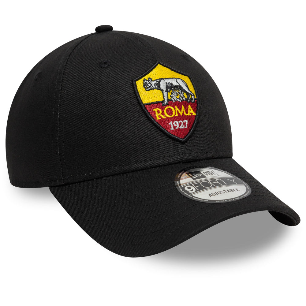 Cappellino New Era 9Forty logo Crest AS Roma, Adulto, Nero