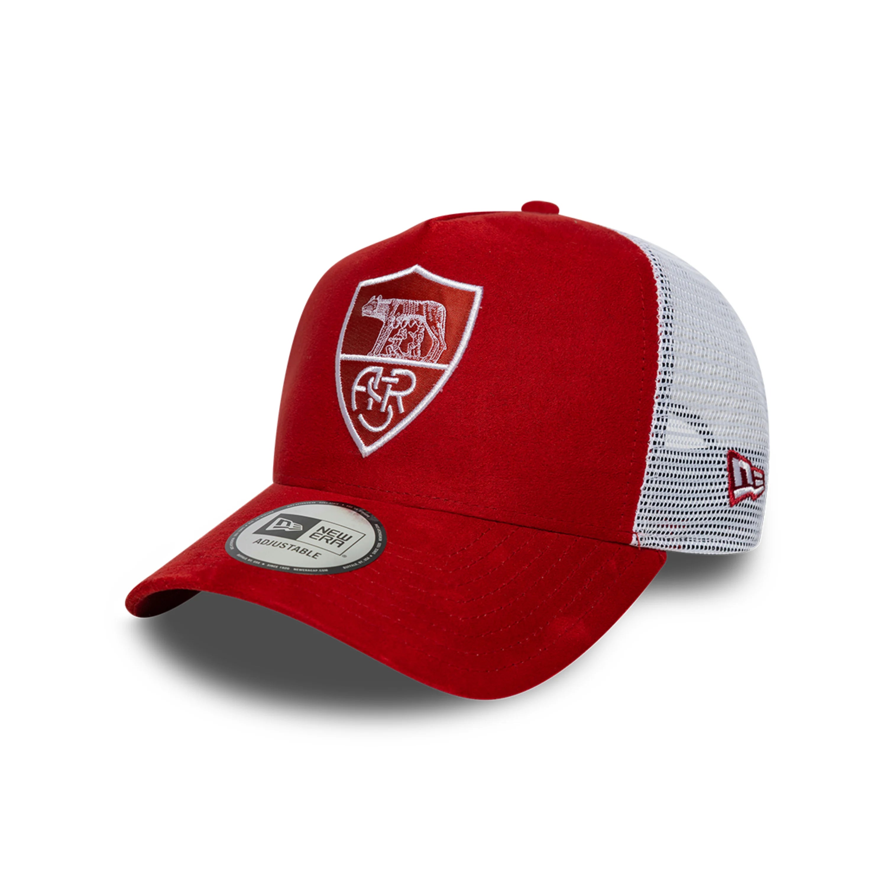 Cappellino New Era Trucker AS Roma in suede, Rosso Scuro, Adulto 60897641