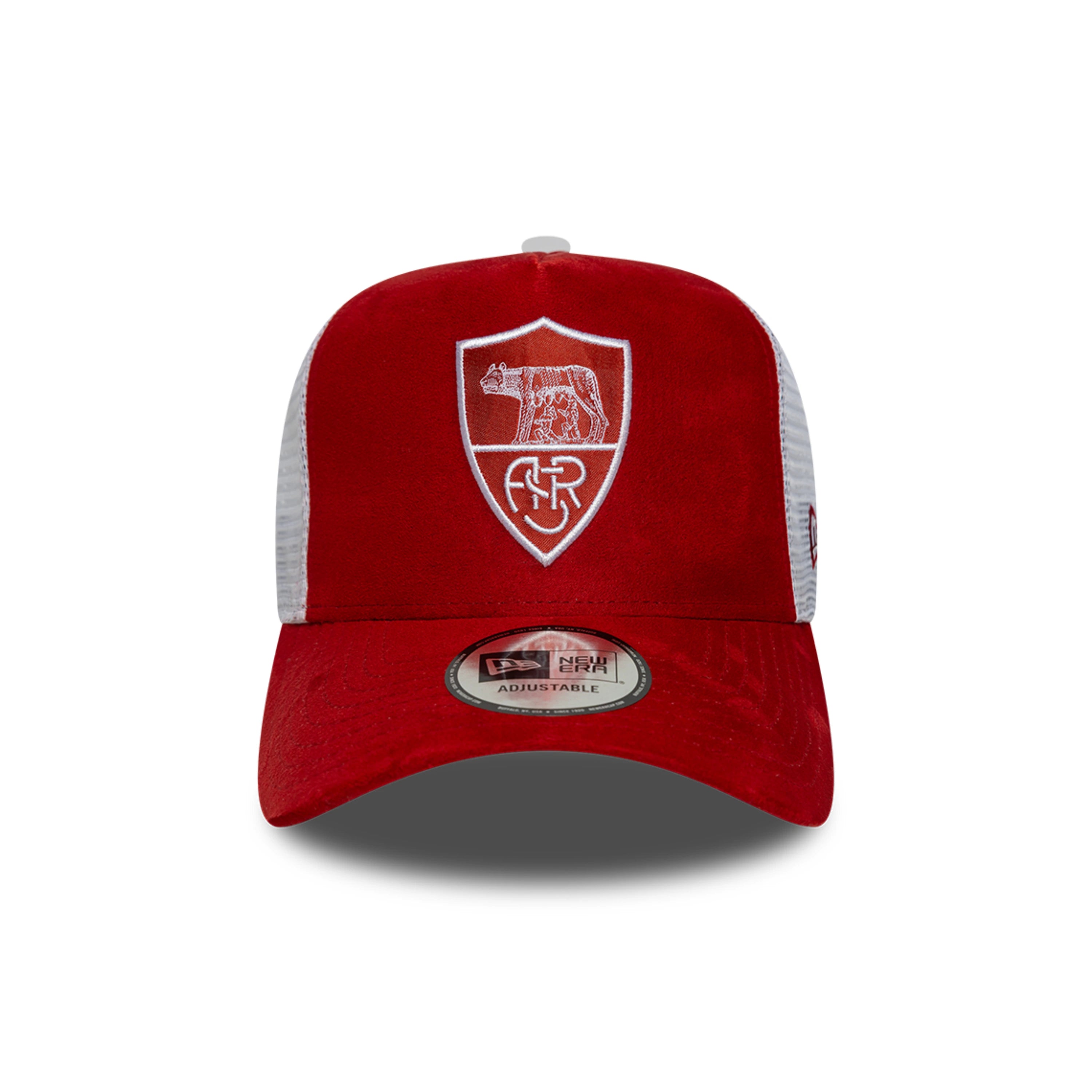 Cappellino New Era Trucker AS Roma in suede, Rosso Scuro, Adulto