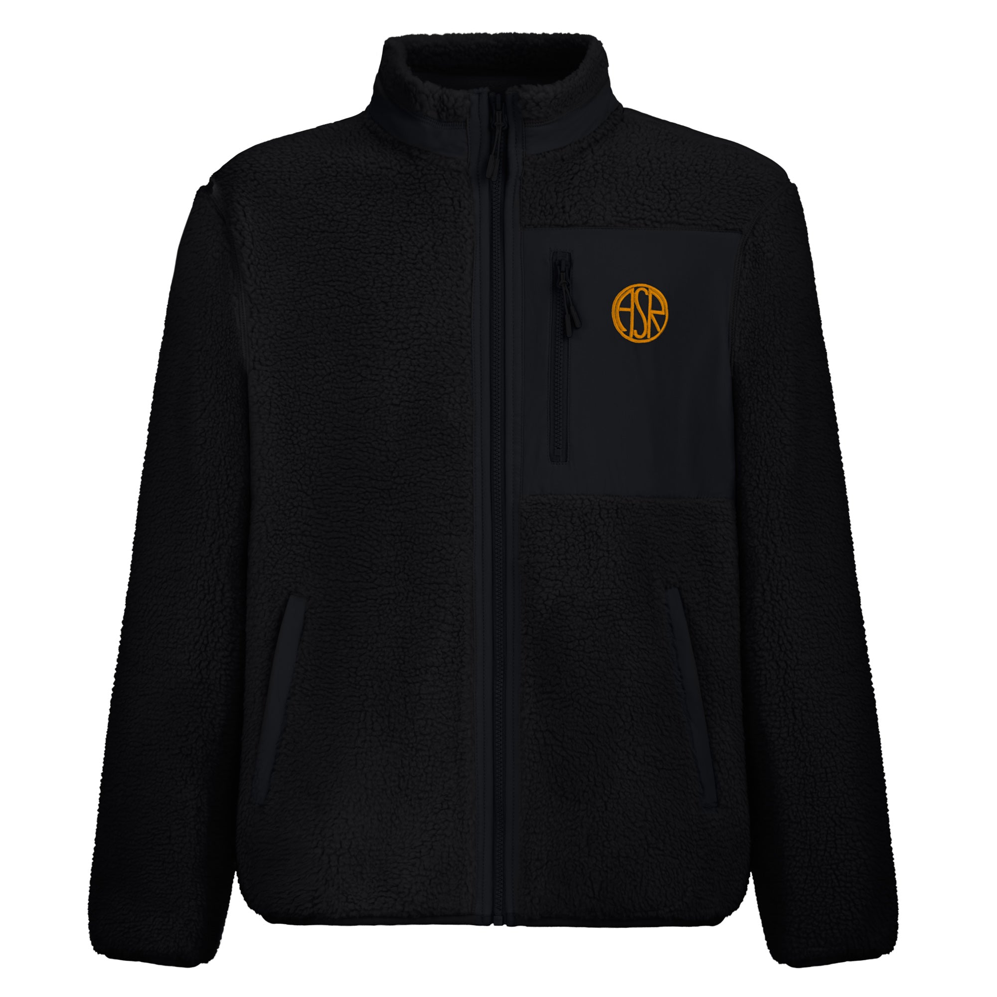 Giacca in pile logo ASR, Nero, Unisex