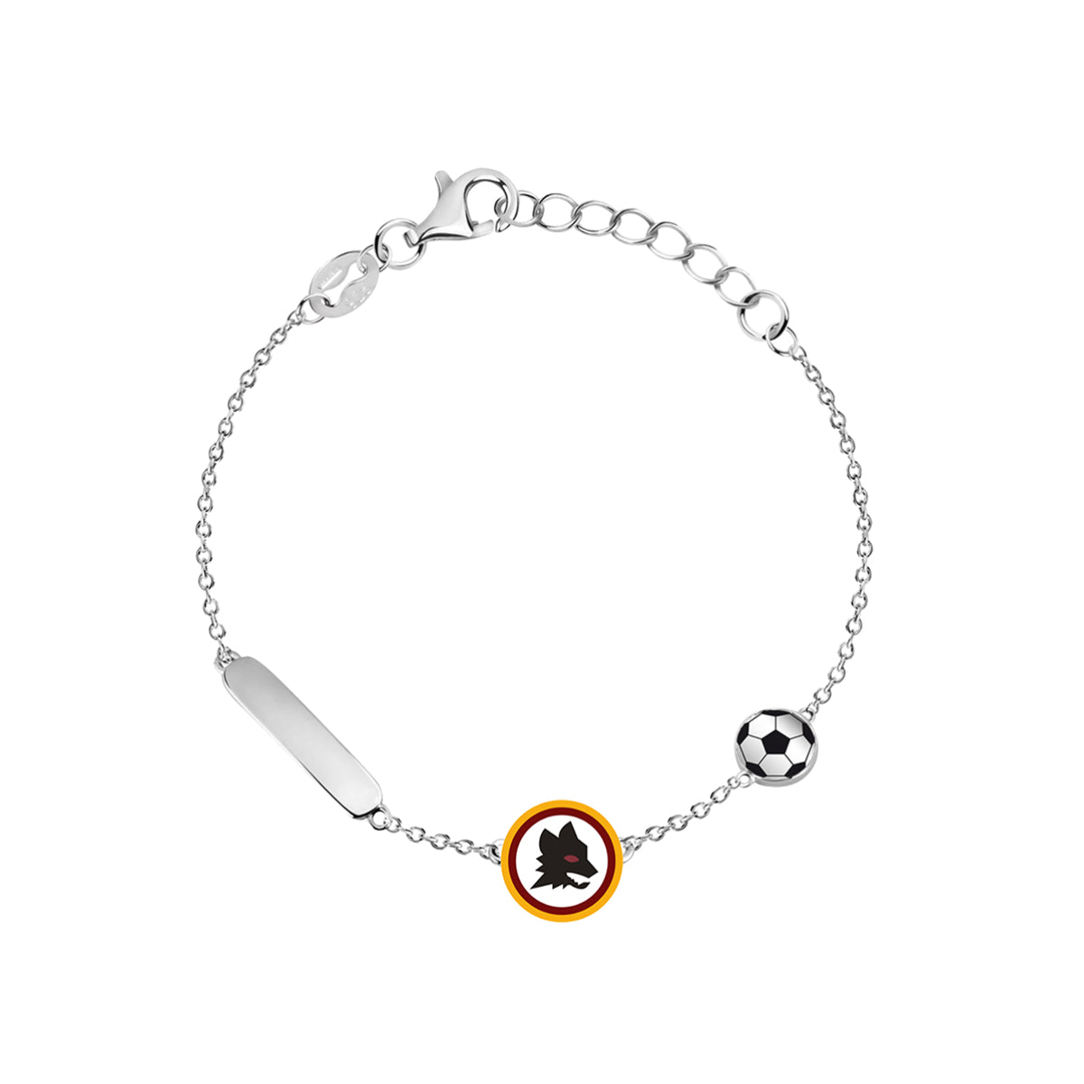 Bracciale AS Roma con logo Lupetto, Acciaio, Bambino