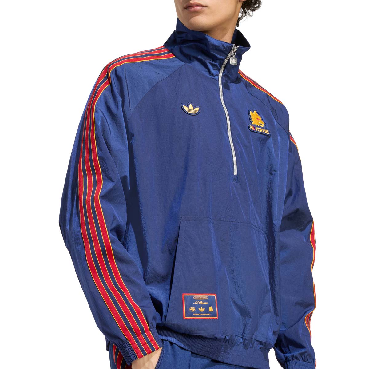 Track Top adidas Terrace Icons AS Roma con zip a metà, Uomo