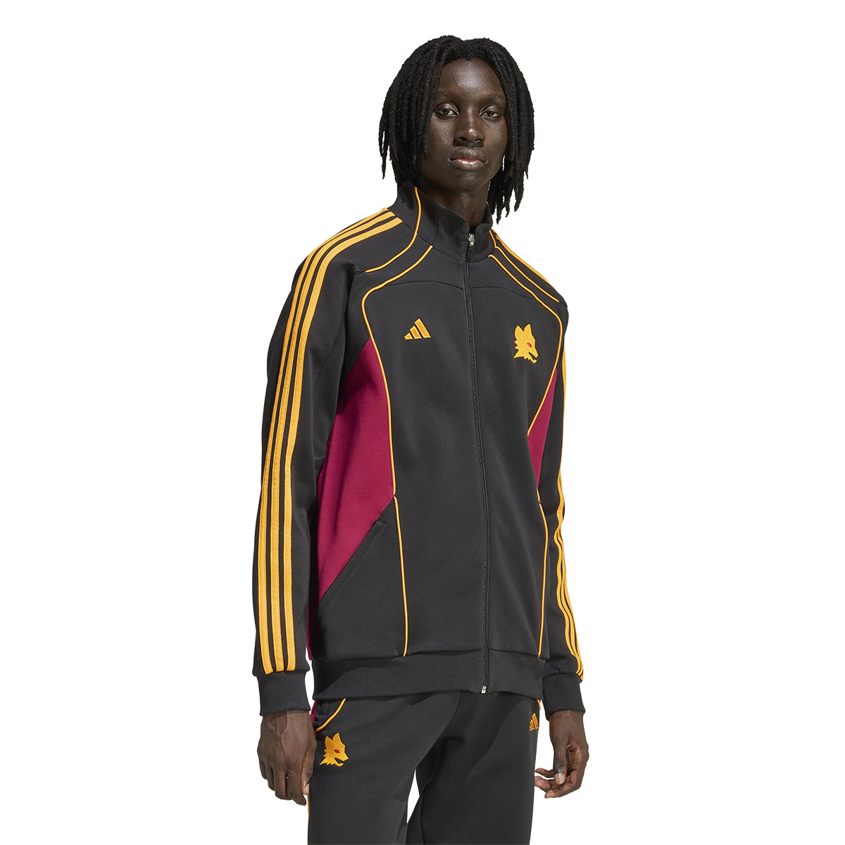 Felpa con zip Adidas Urban AS Roma, Uomo