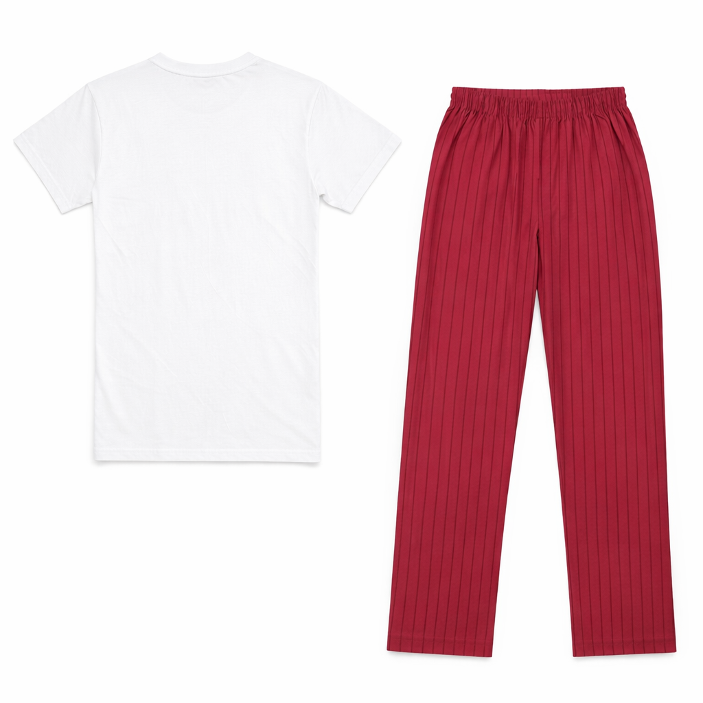 Pigiama AS Roma con logo Lupetto 100% Cotone