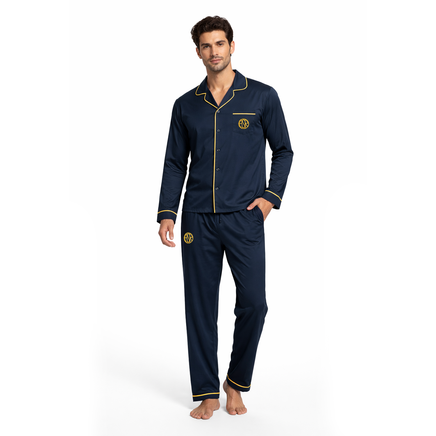 Pigiama AS Roma con logo ASR 100% Cotone