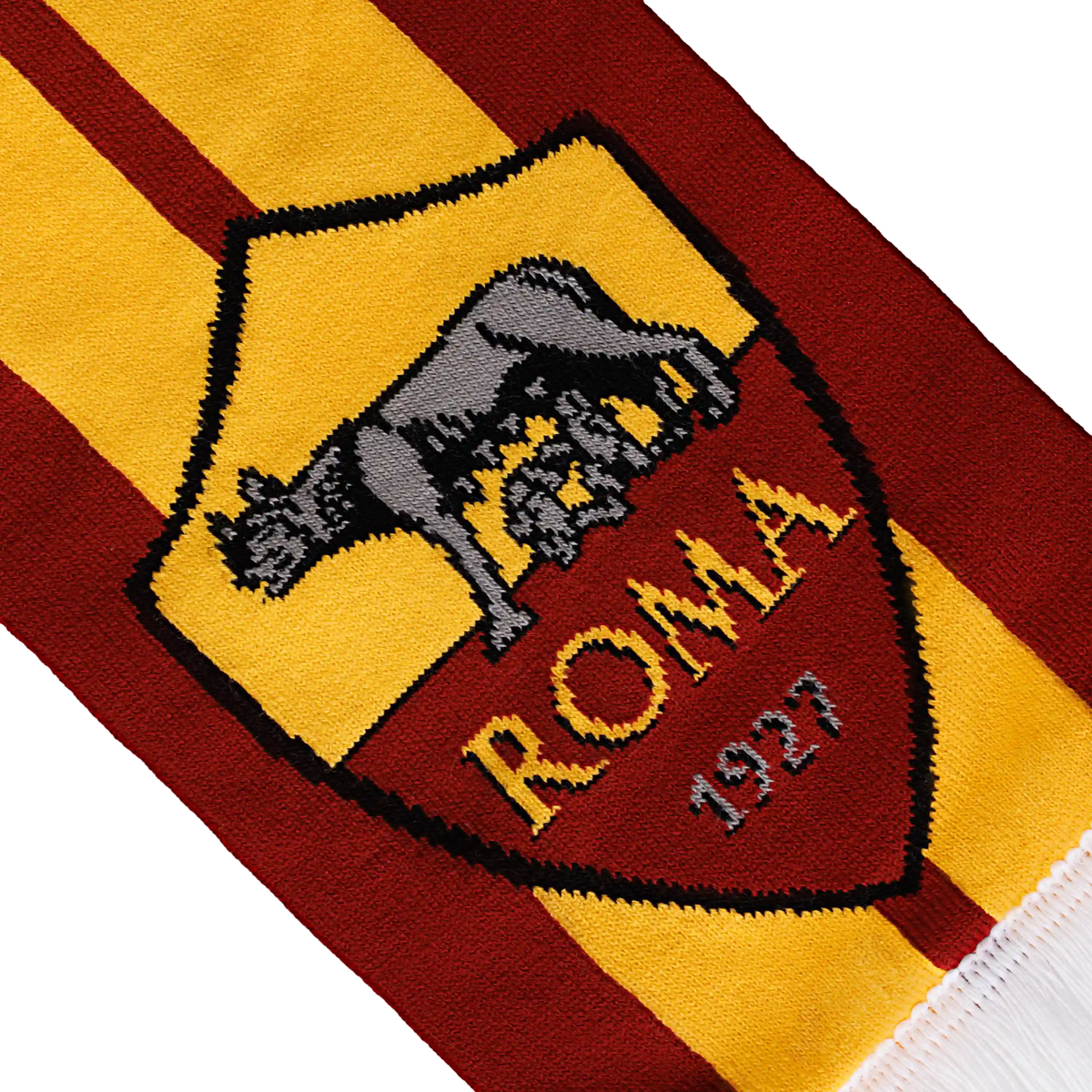 Sciarpa AS Roma jaquard a righe con logo Uefa Champions League