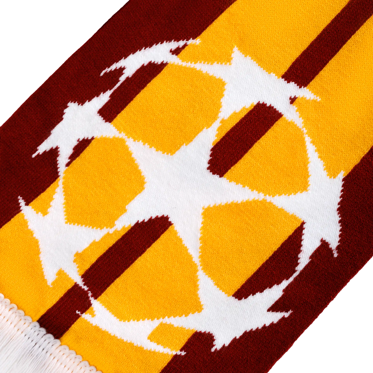 Sciarpa AS Roma jaquard a righe con logo Uefa Champions League