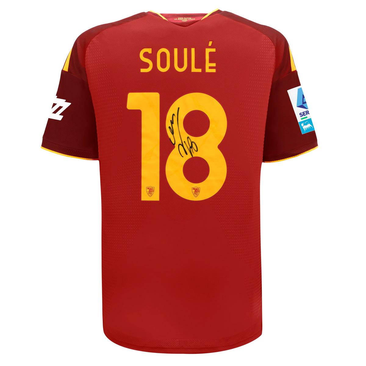 Maglia Match AS Roma Home Authentic 2026/27 – Autografata Matias Soulé + Patch Serie A