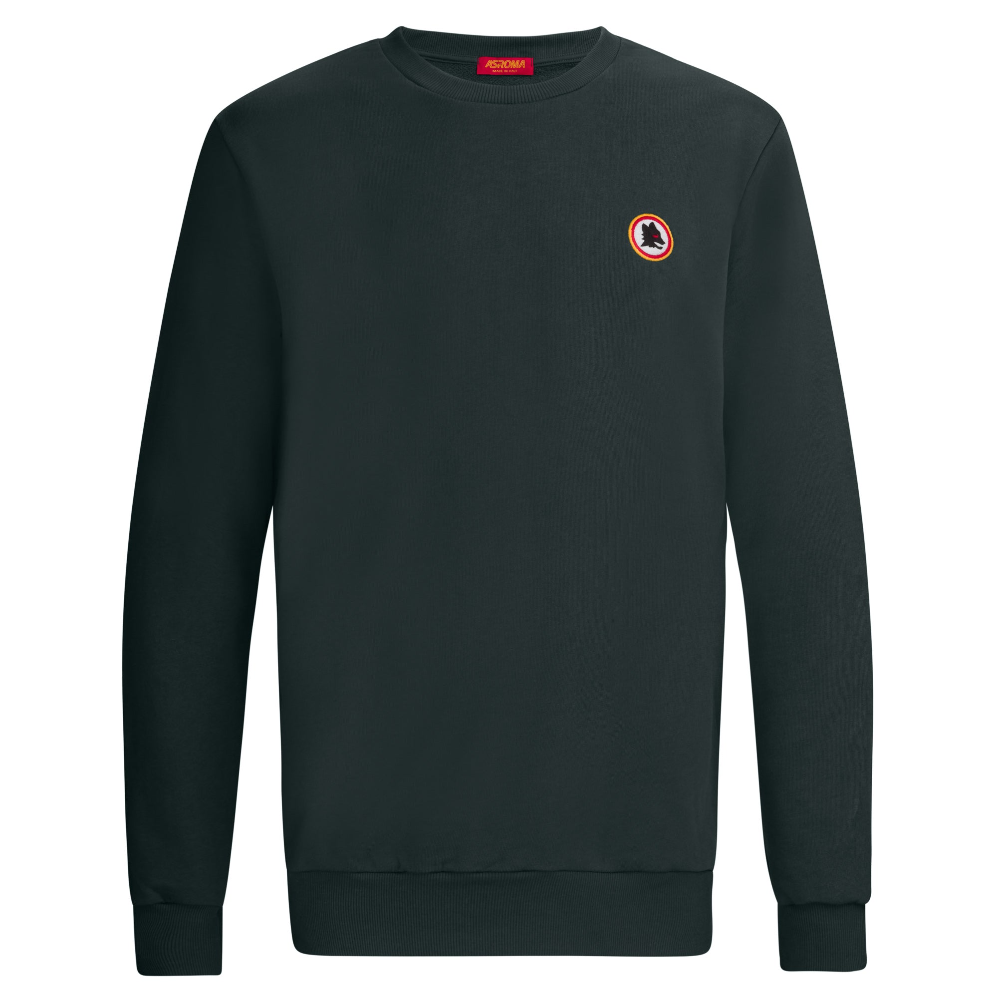 Felpa Girocollo Ricamo Lupetto, Verde