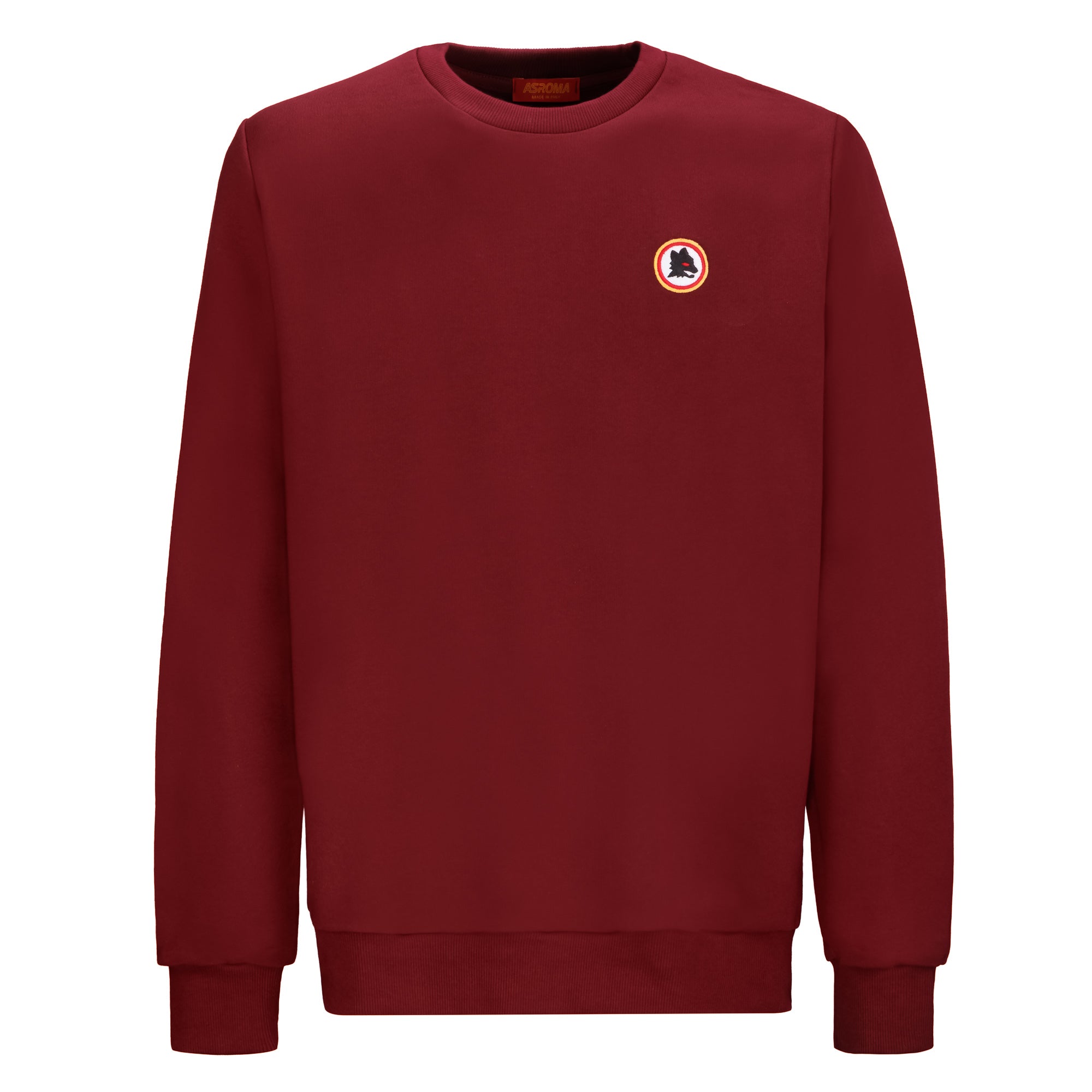Felpa Girocollo Ricamo Lupetto, Bordeaux