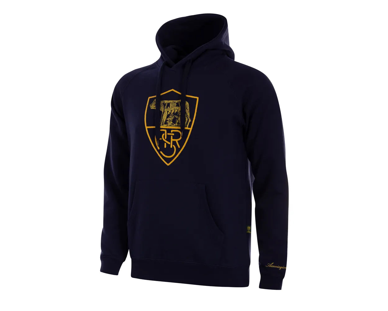 Felpa con cappuccio logo Crest AS Roma Heritage Collection, Uomo, Blu