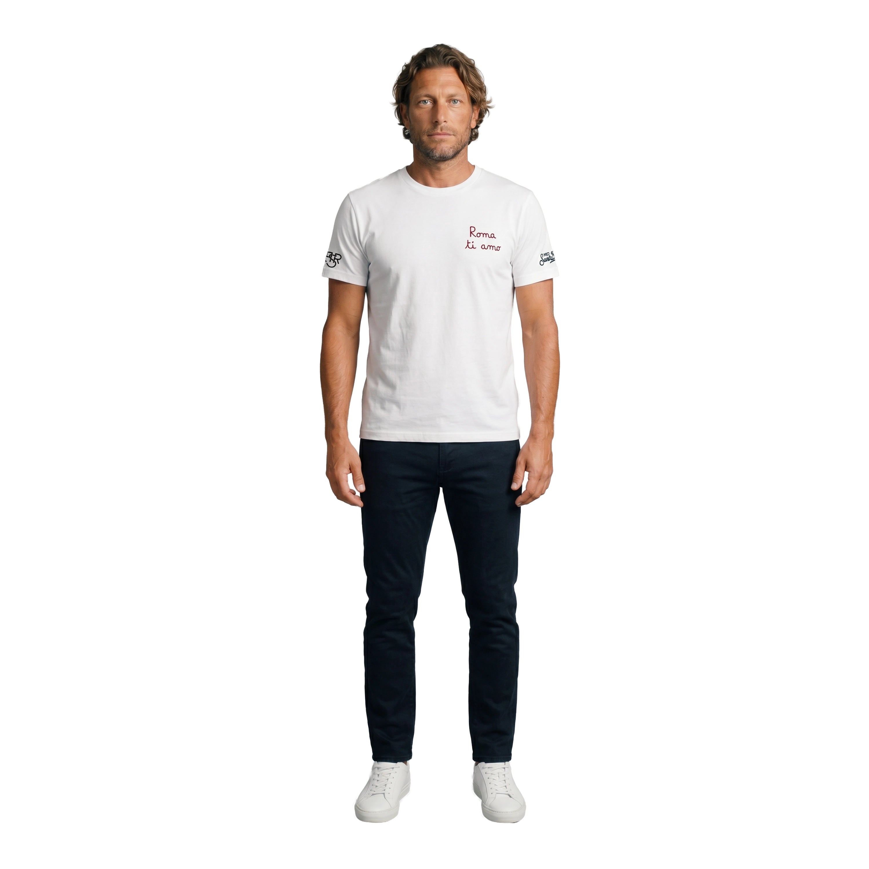 T-shirt Saint Barth "Portofino", Uomo, Bianco, modello, front