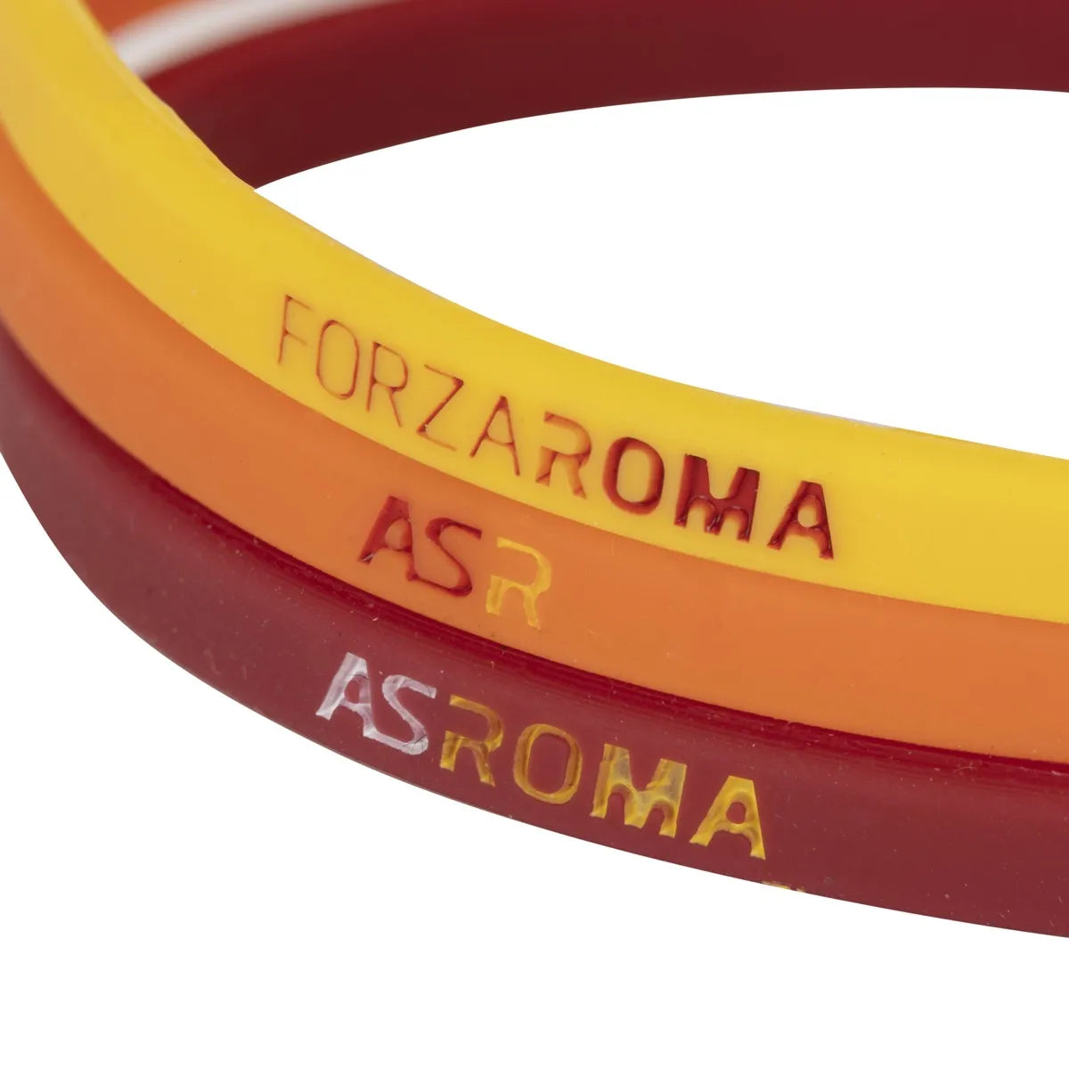 Set di 3 braccialetti in silicone colori rosso, giallo, arancione
