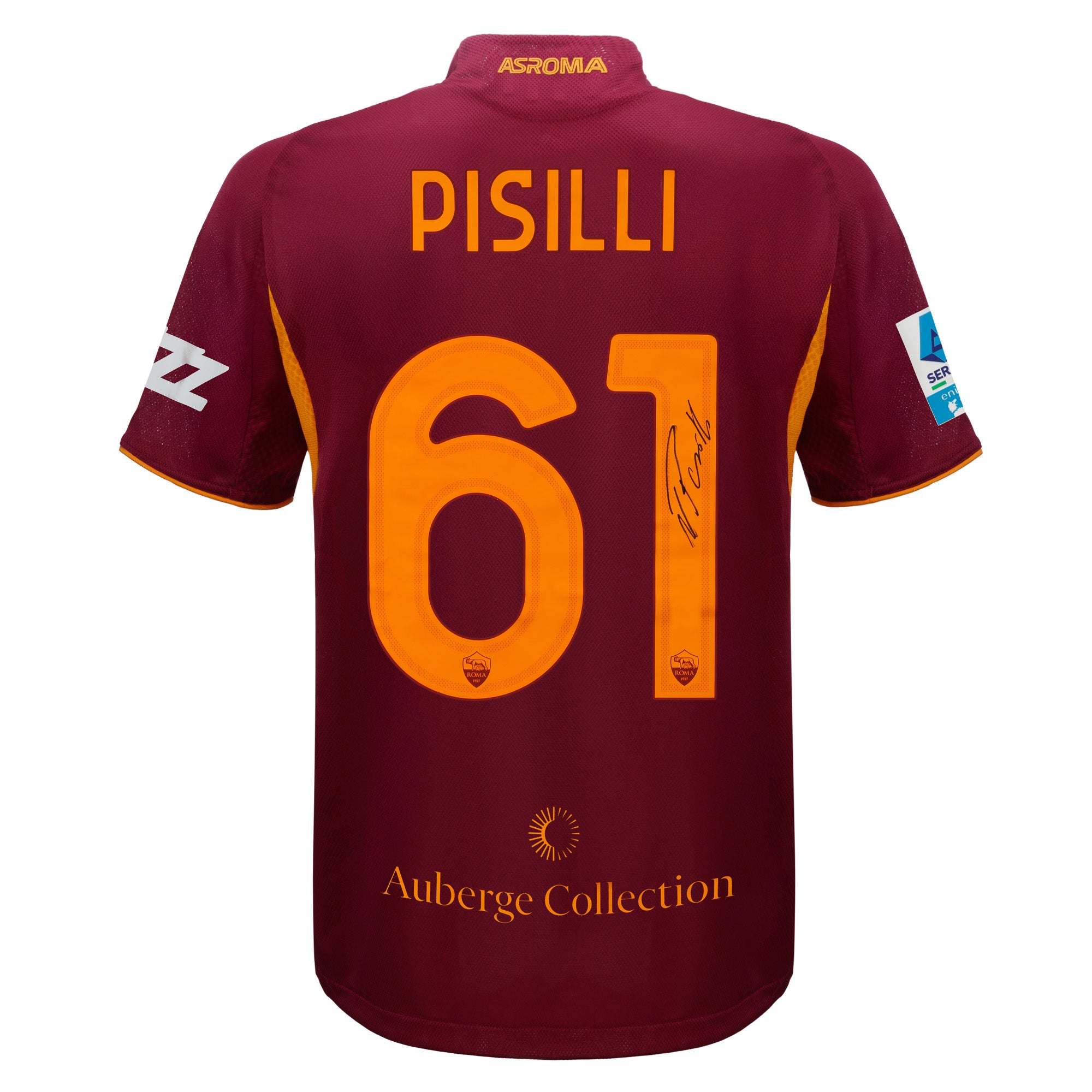 maglia AS Roma autografata da Niccolò Pisilli
