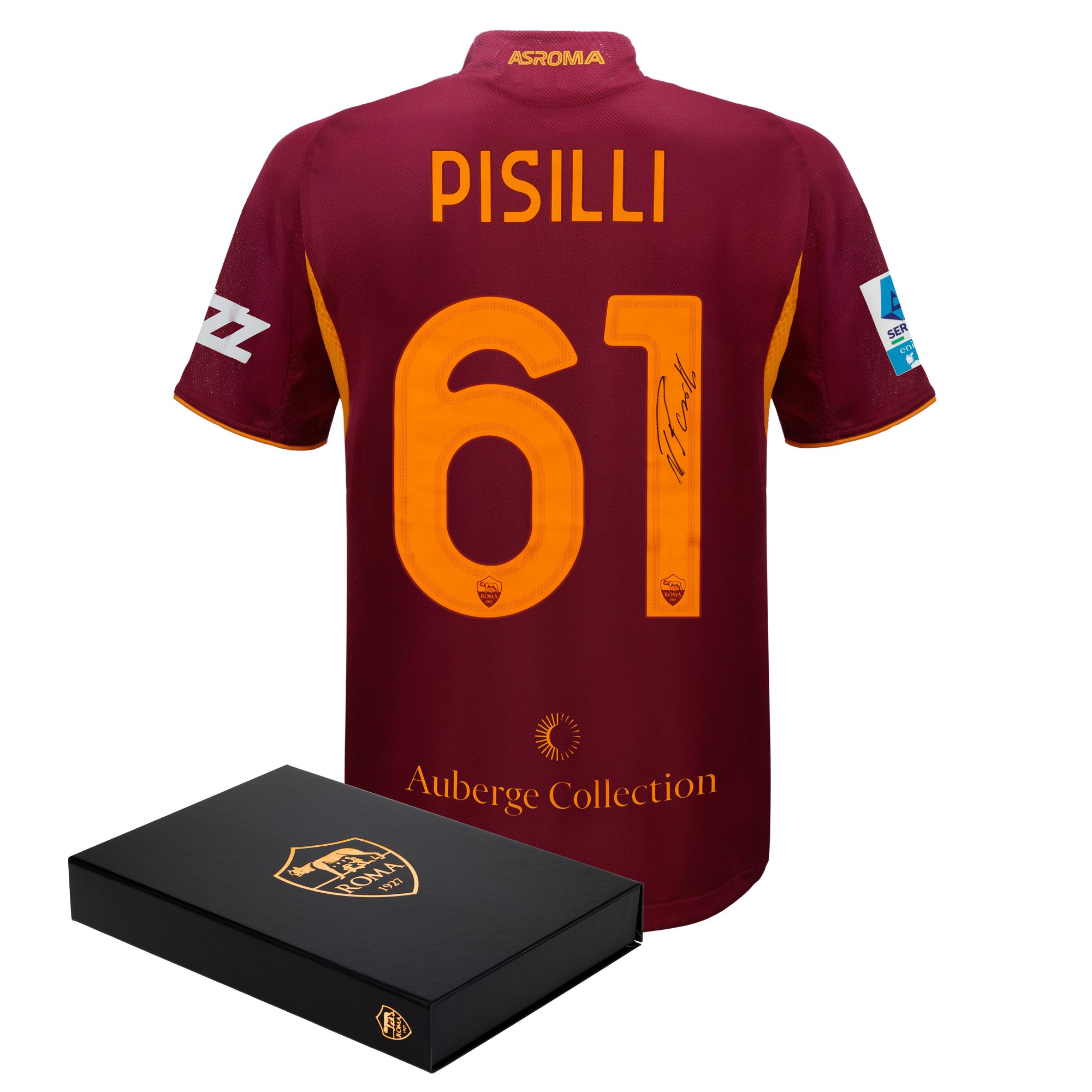 Maglia Match AS Roma Home Authentic 2025/26 – Autografata – Niccolò Pisilli