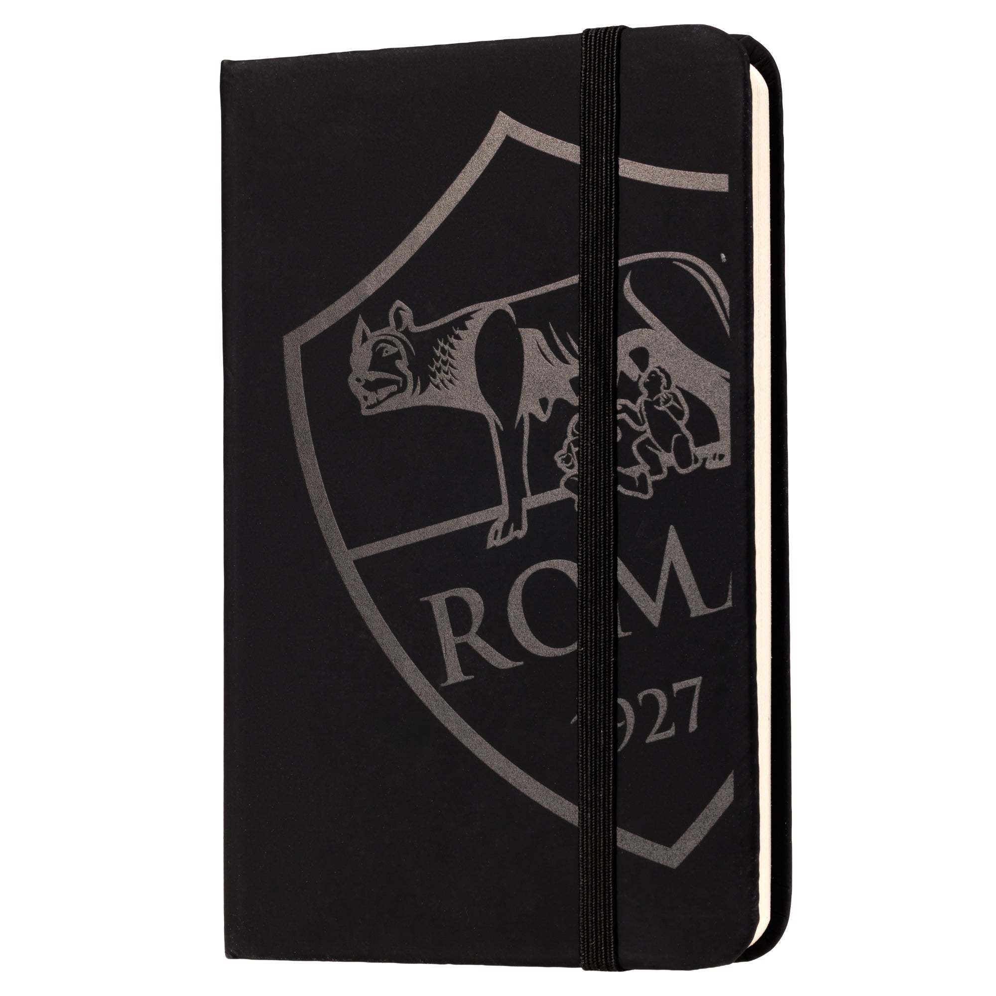 Black notepad with AS Roma logo 14x9 cm