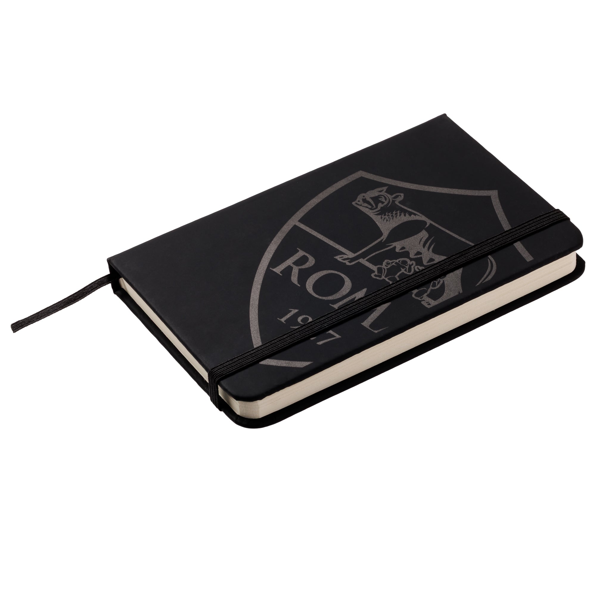Black notepad with AS Roma logo 14x9 cm