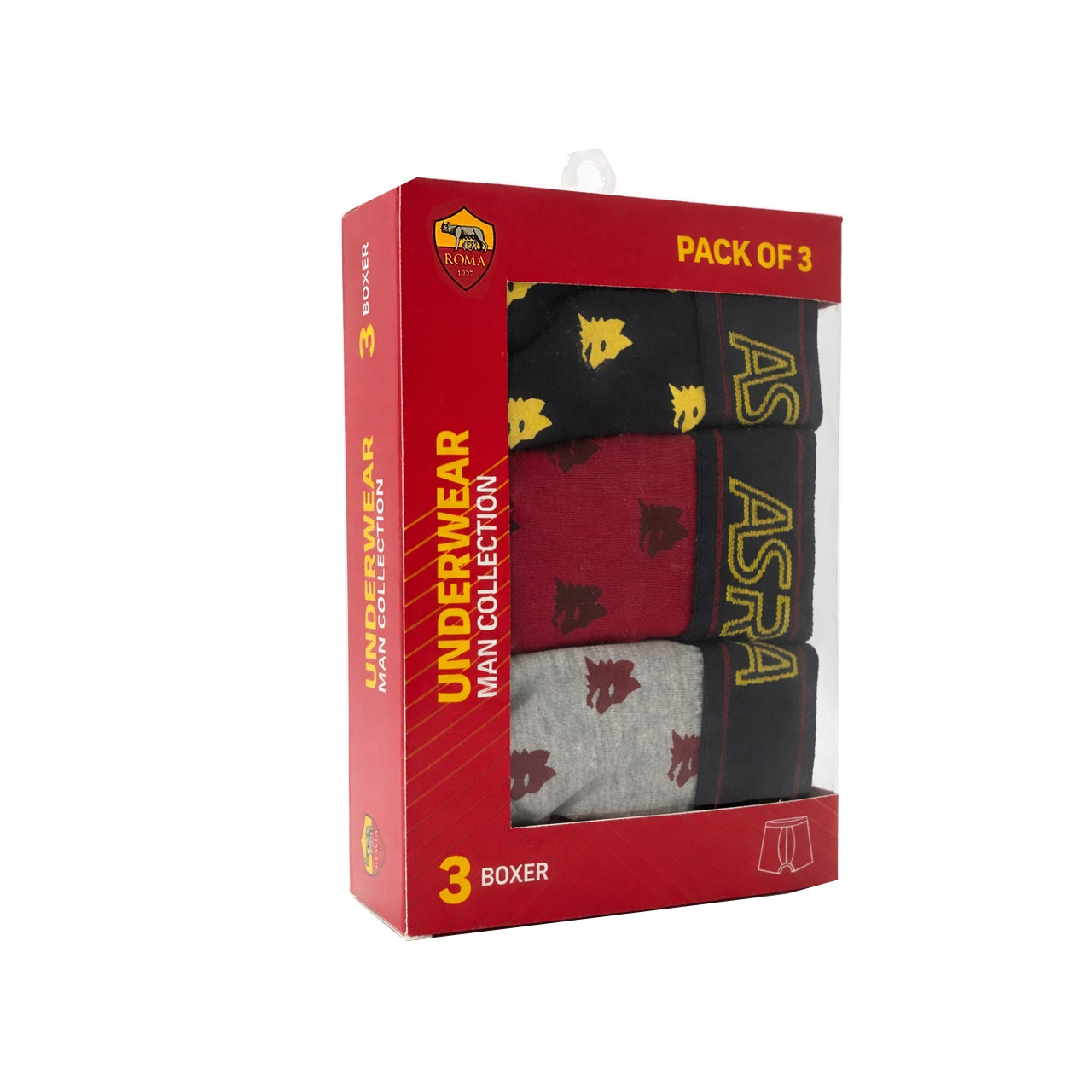 Boxer AS Roma logo Lupetto, Pack 3 pezzi