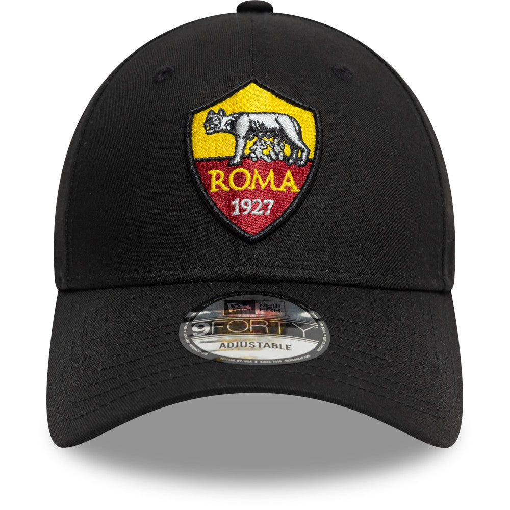 Cappellino New Era 9Forty logo Crest AS Roma, Adulto, Nero