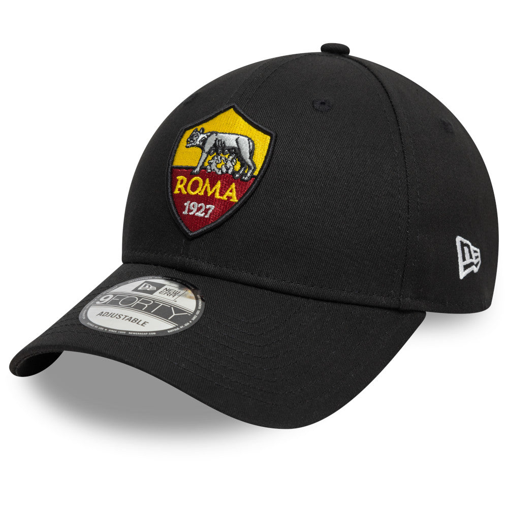 Cappellino New Era 9Forty logo Crest AS Roma, Adulto, Nero