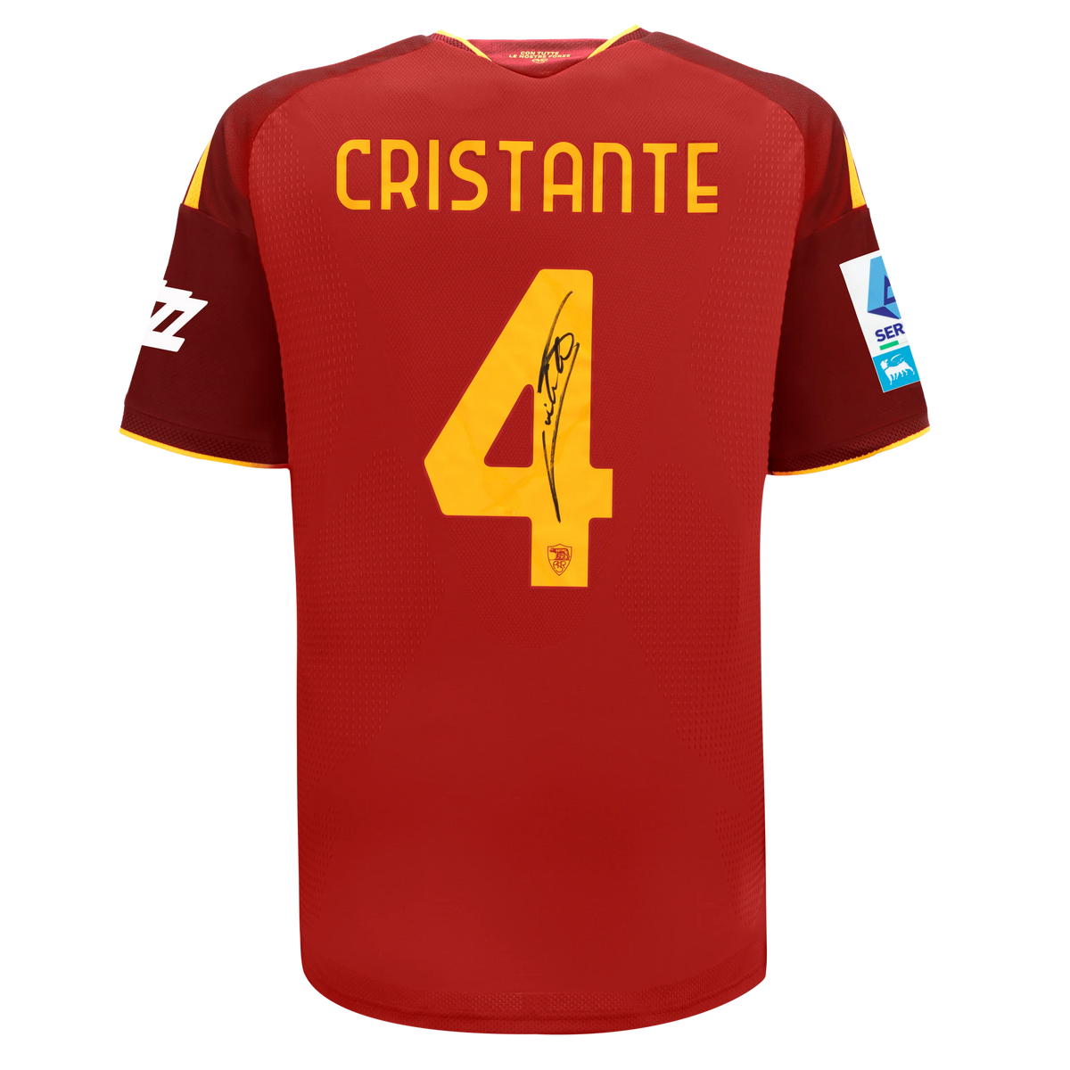 Maglia Match AS Roma Home Authentic 2026/27 – Autografata Bryan Cristante + Patch Serie A