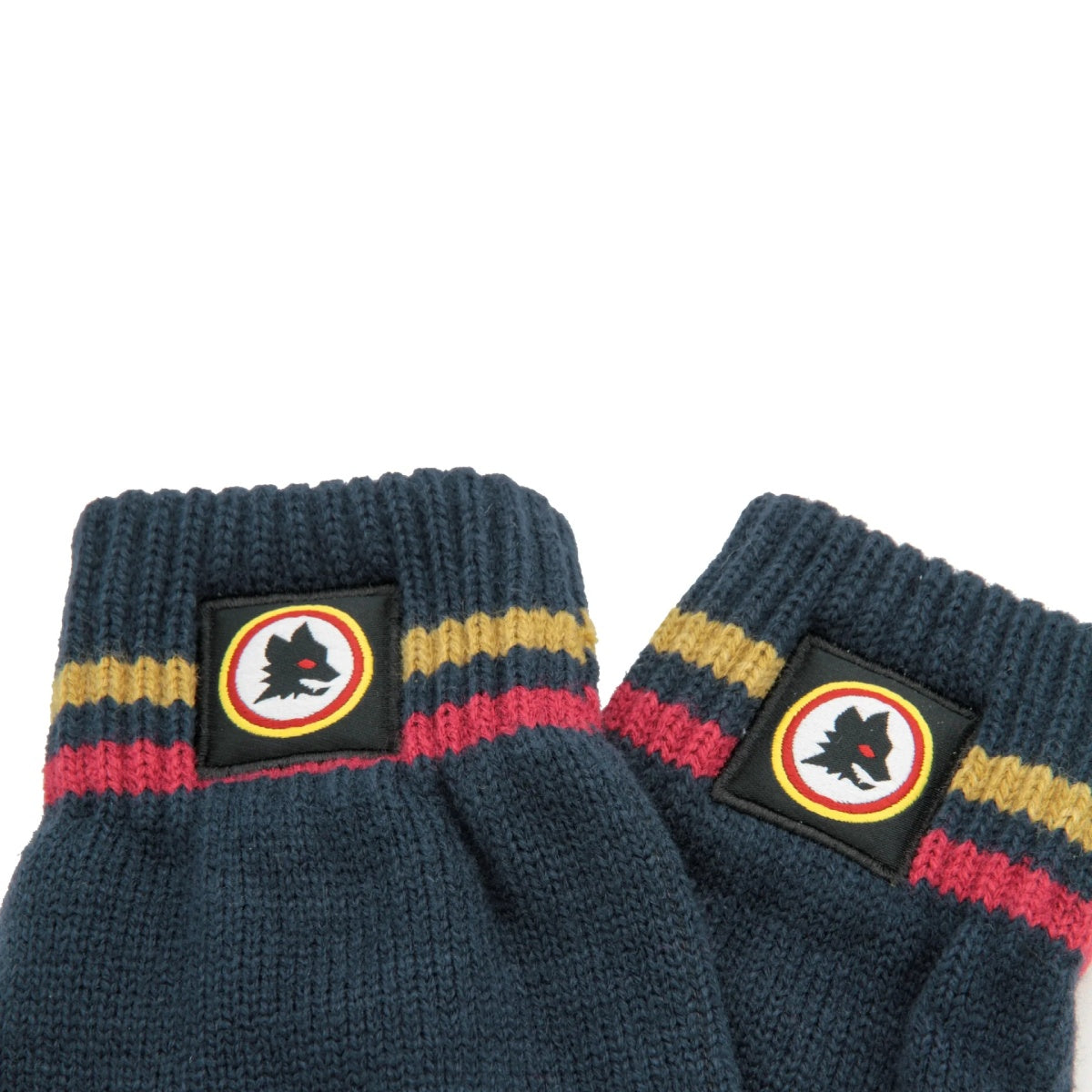 Guanti AS Roma in maglia con logo Lupetto, Adulto, Blu