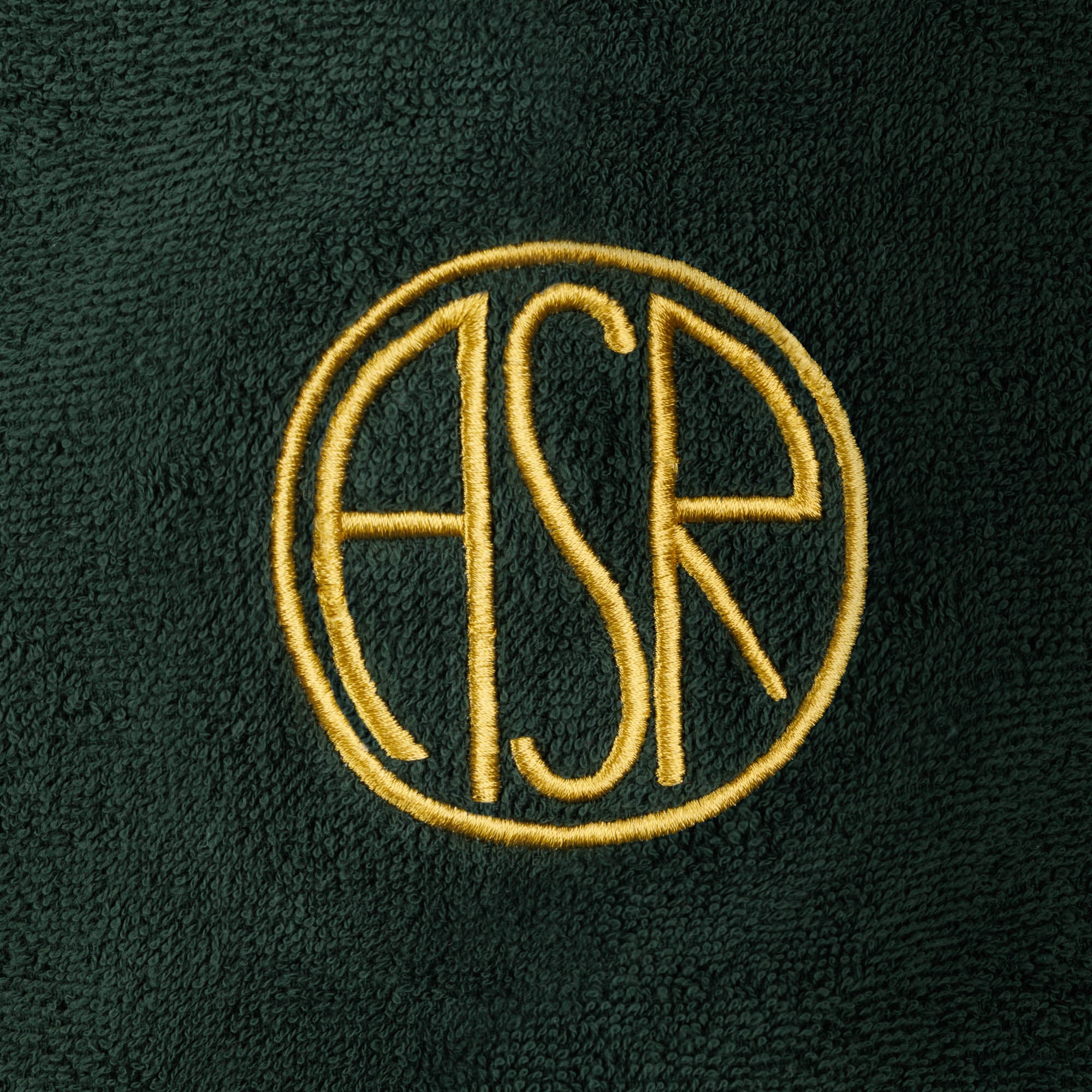 Accappatoio in spugna con logo ASR, Uomo, Verde
