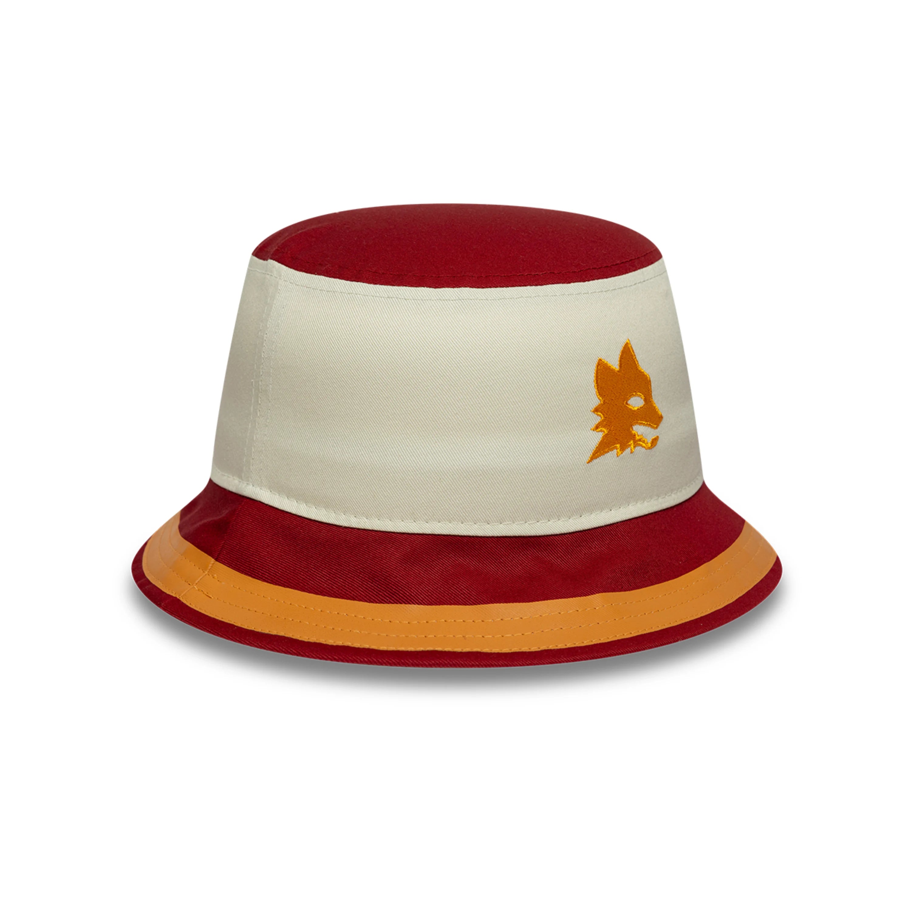 Bucket New Era AS Roma 1996 con logo Lupetto, Beige, Adulto