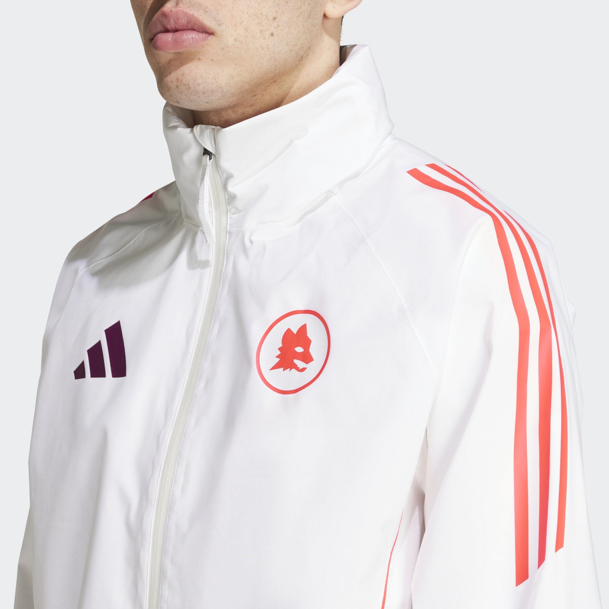 AS Roma Waterproof Jacket, White 2024/25 | AS Roma Store
