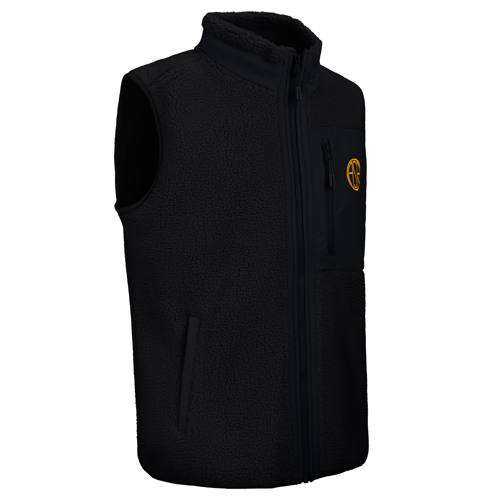 ASR logo fleece waistcoat, Black, Unisex