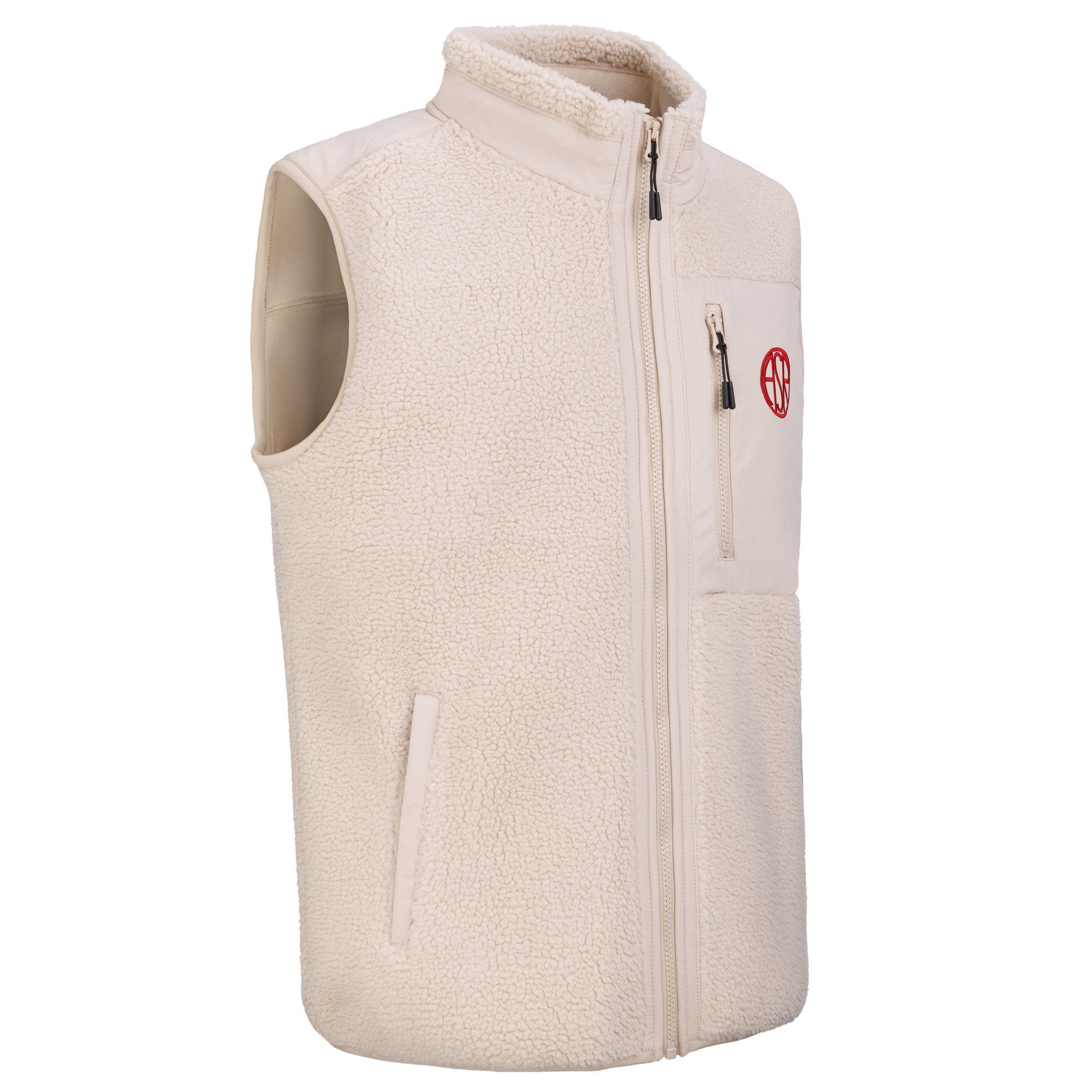 ASR logo Fleece waistcoat, Beige, Unisex