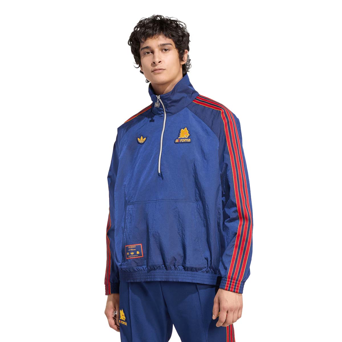 Track Top adidas Terrace Icons AS Roma con zip a metà, Uomo