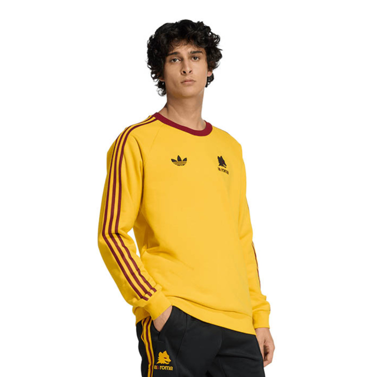 Felpa adidas Originals AS Roma, 100% Cotone