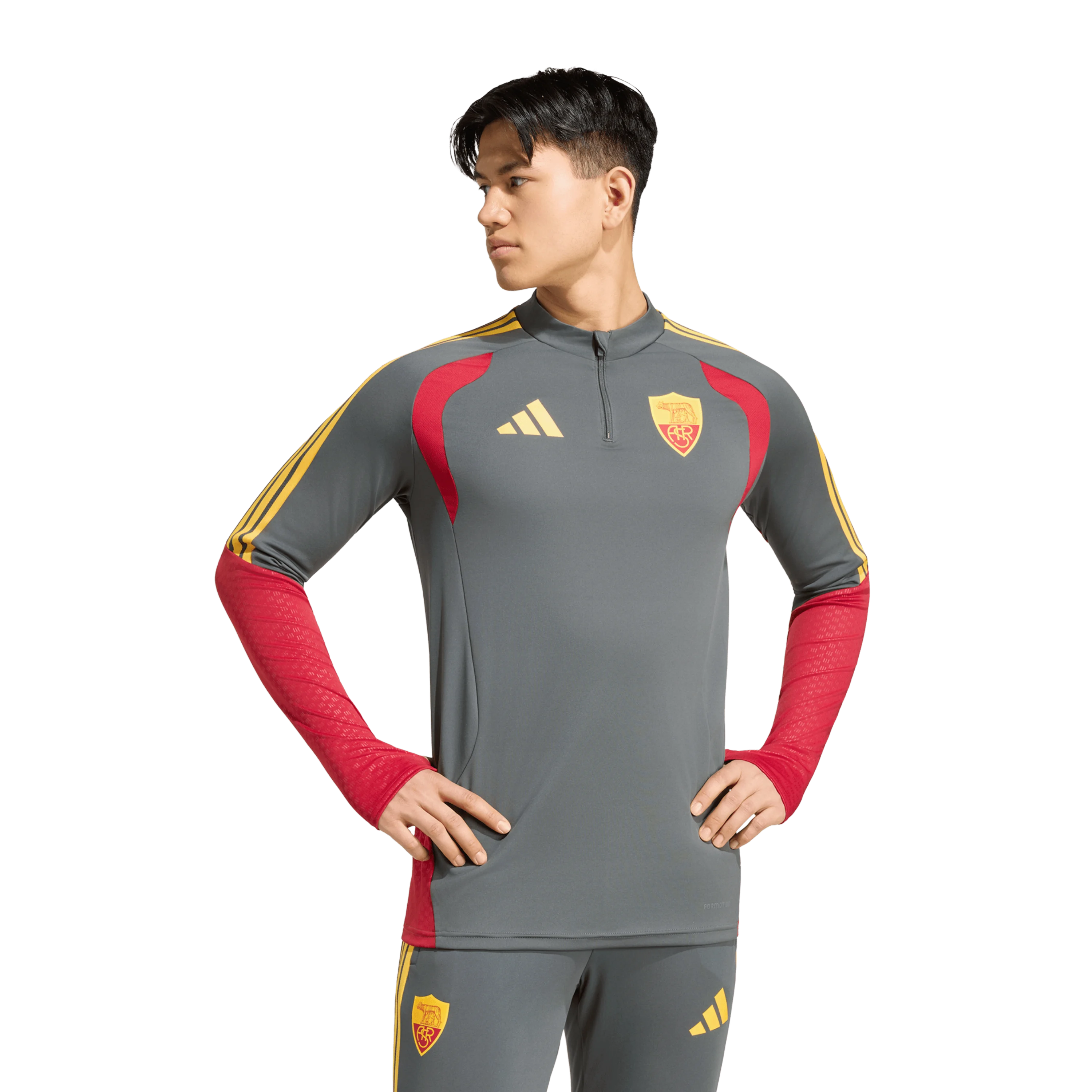Felpa Allenamento 1/4 zip AS Roma 2026/27 model front