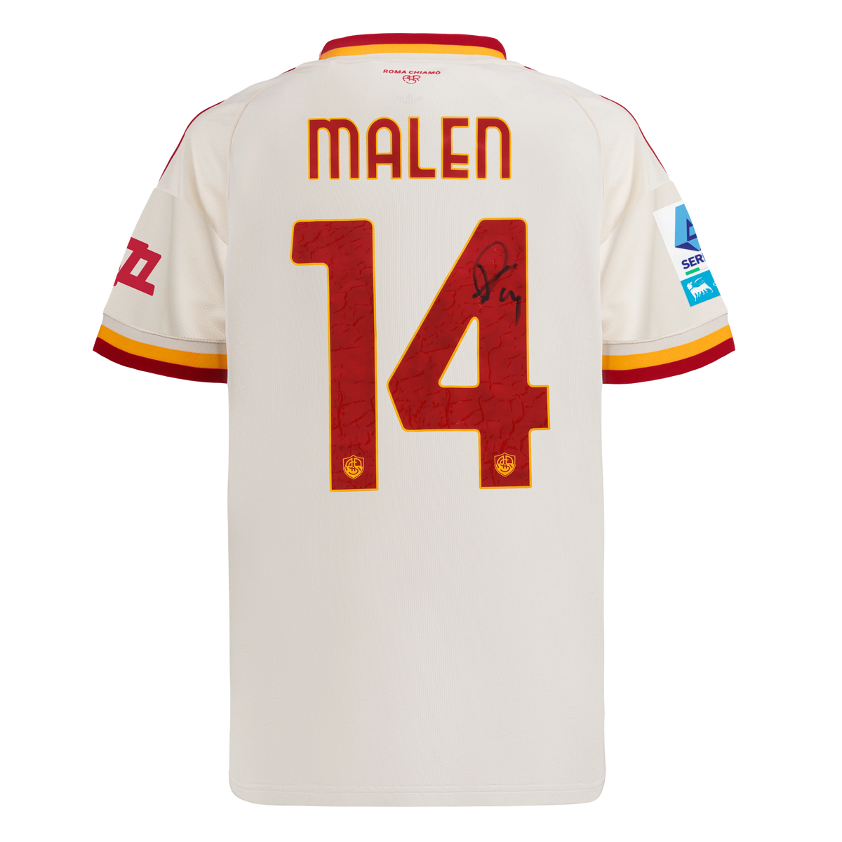 Maglia Match AS Roma Away Authentic 2026/27 – Autografata Donyell Malen + Patch Serie A