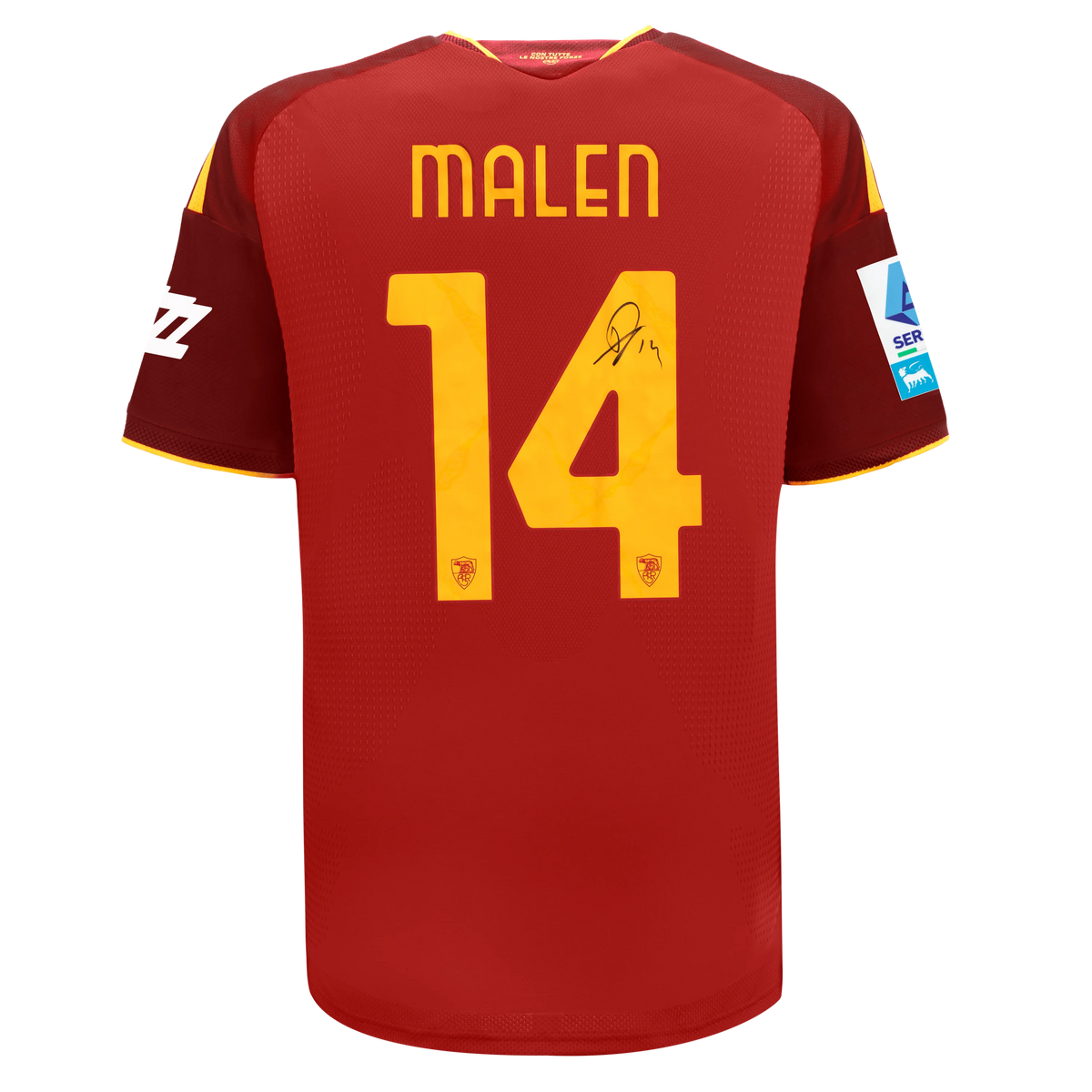 Maglia Match AS Roma Home Authentic 2026/27 – Autografata Donyell Malen + Patch Serie A