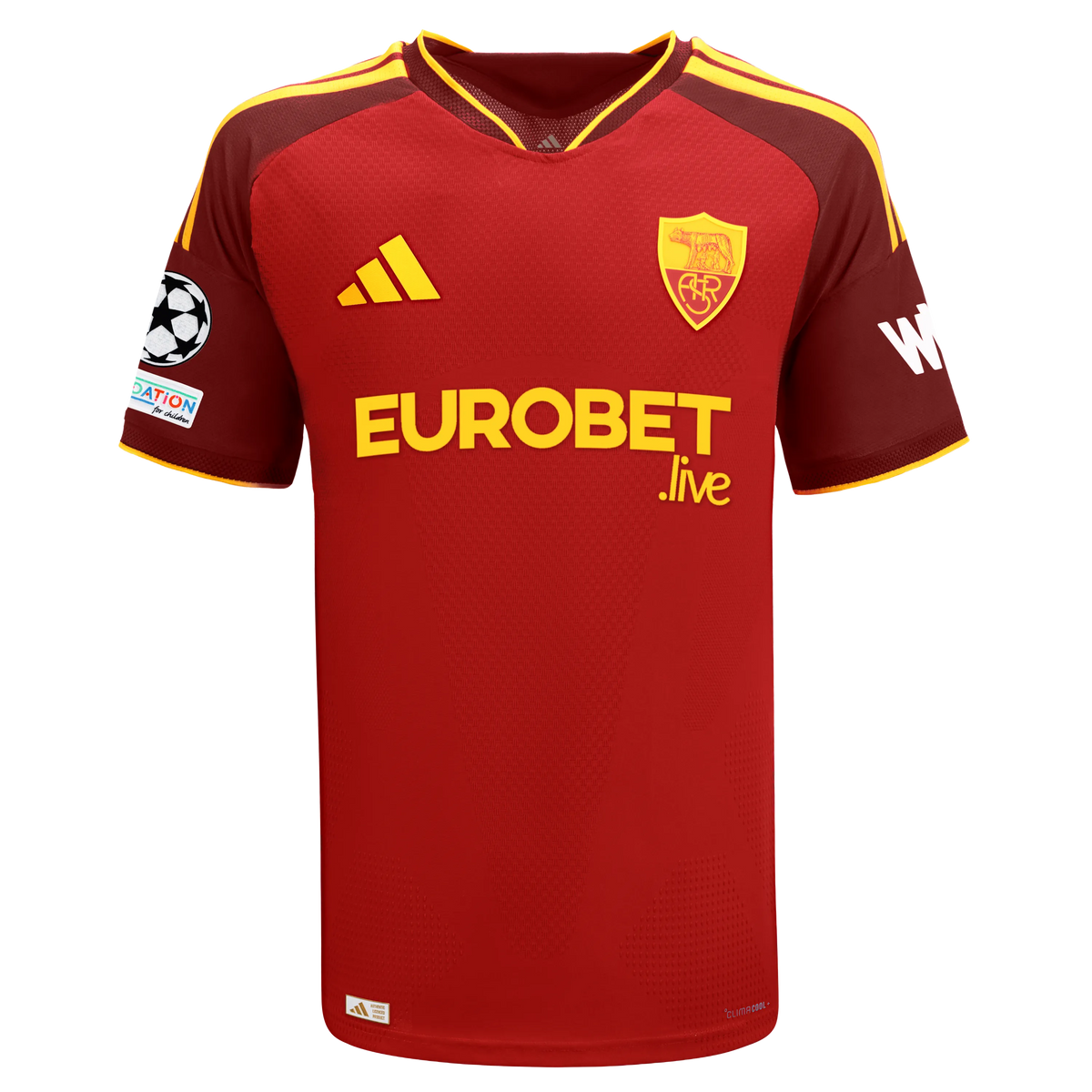 Maglia Match AS Roma Home Authentic 2026/27 – Autografata Donyell Malen + Patch Champions League