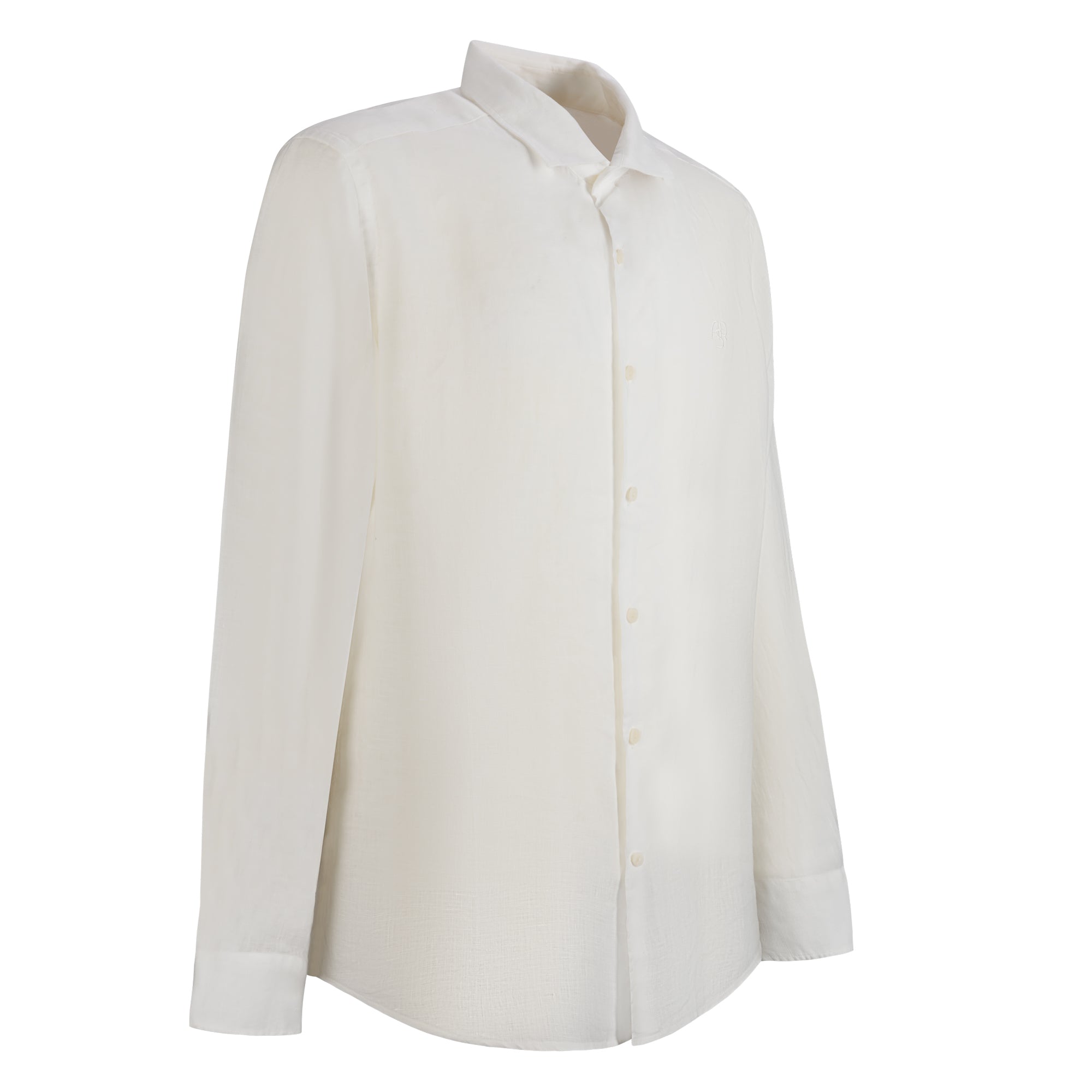 Saint Barth Linen Shirt with ASR Logo, Men, White