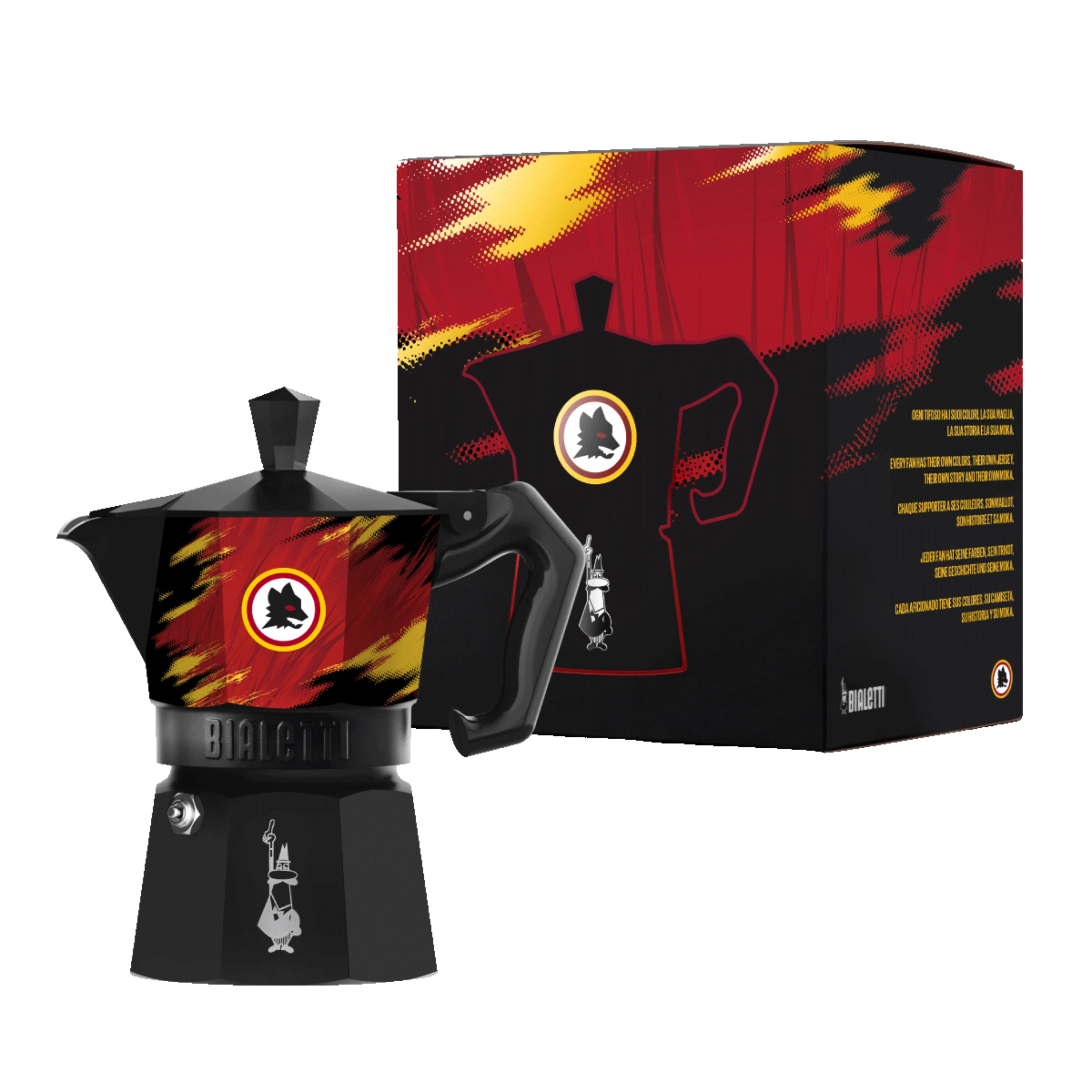 Moka Express Bialetti x AS Roma 3 Tazze pack
