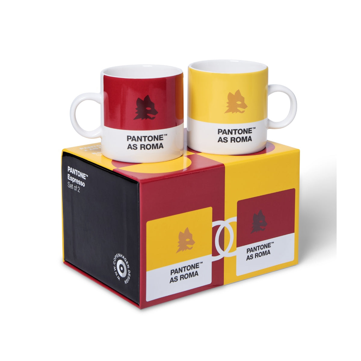 Set 2 Tazzine caffè Pantone in gift box AS Roma