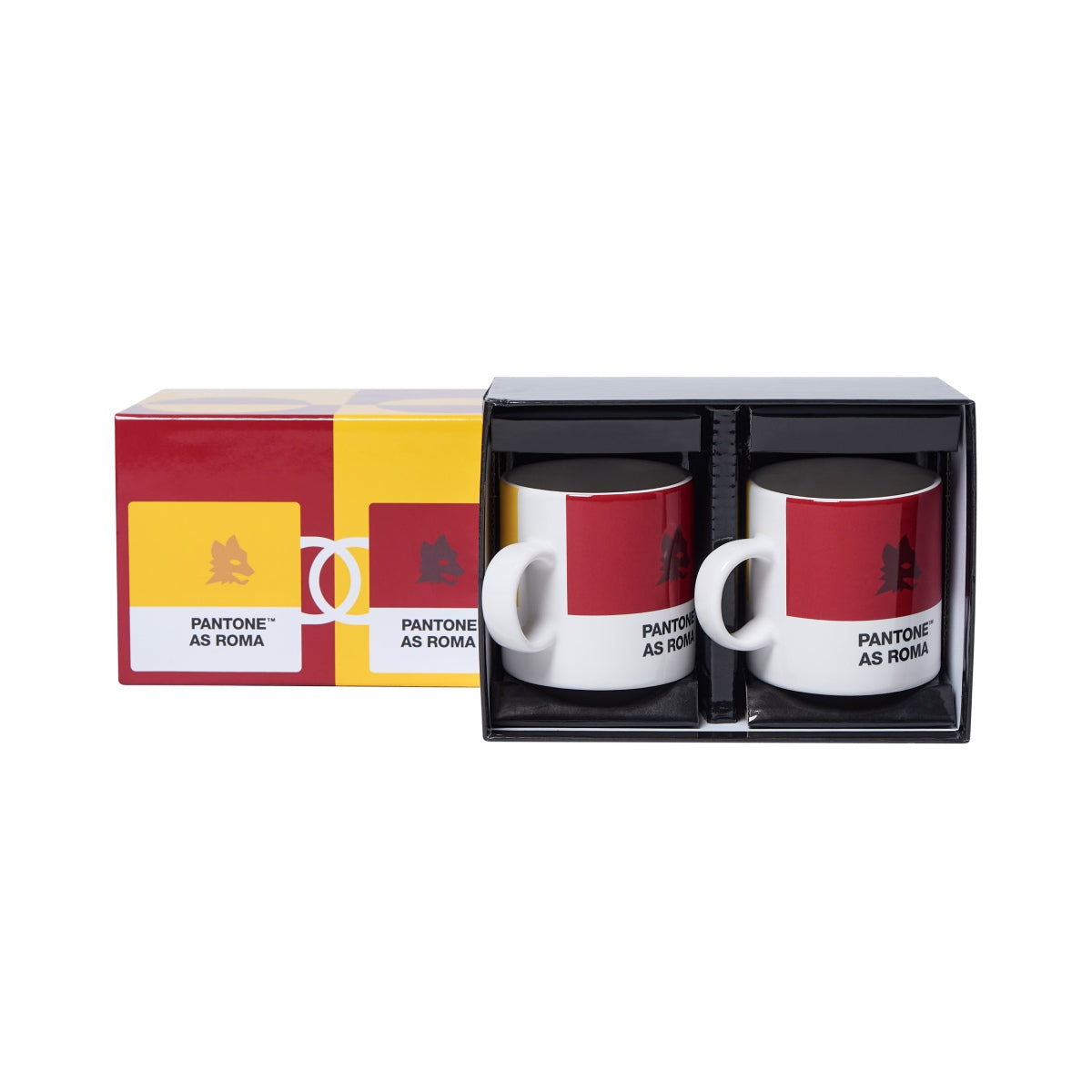 Set of 2 Pantone coffee cups in an AS Roma gift box