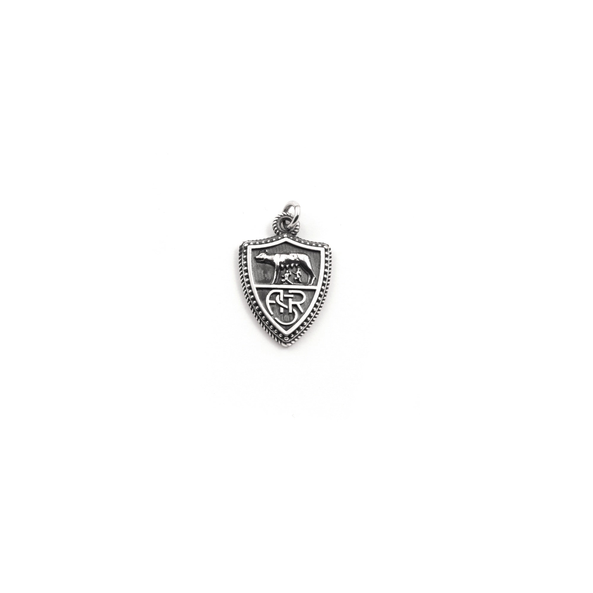 AS Roma X Nove25 Round Heritage Pendant, Unisex, Burnished Silver