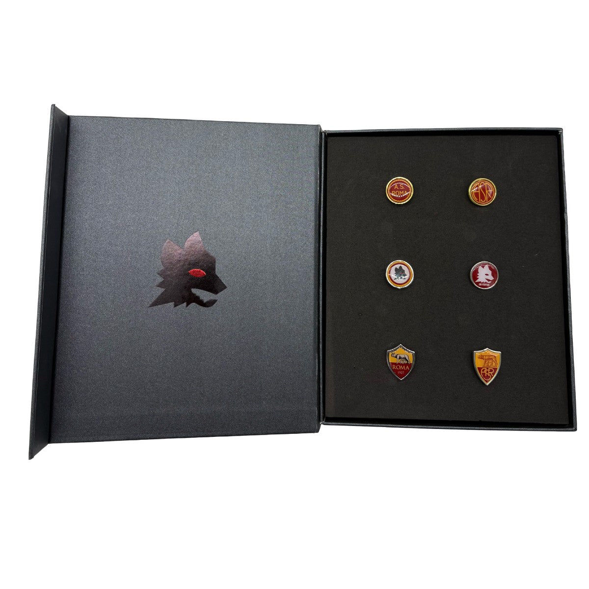 Set 6 spille AS Roma in scatola con logo Lupetto