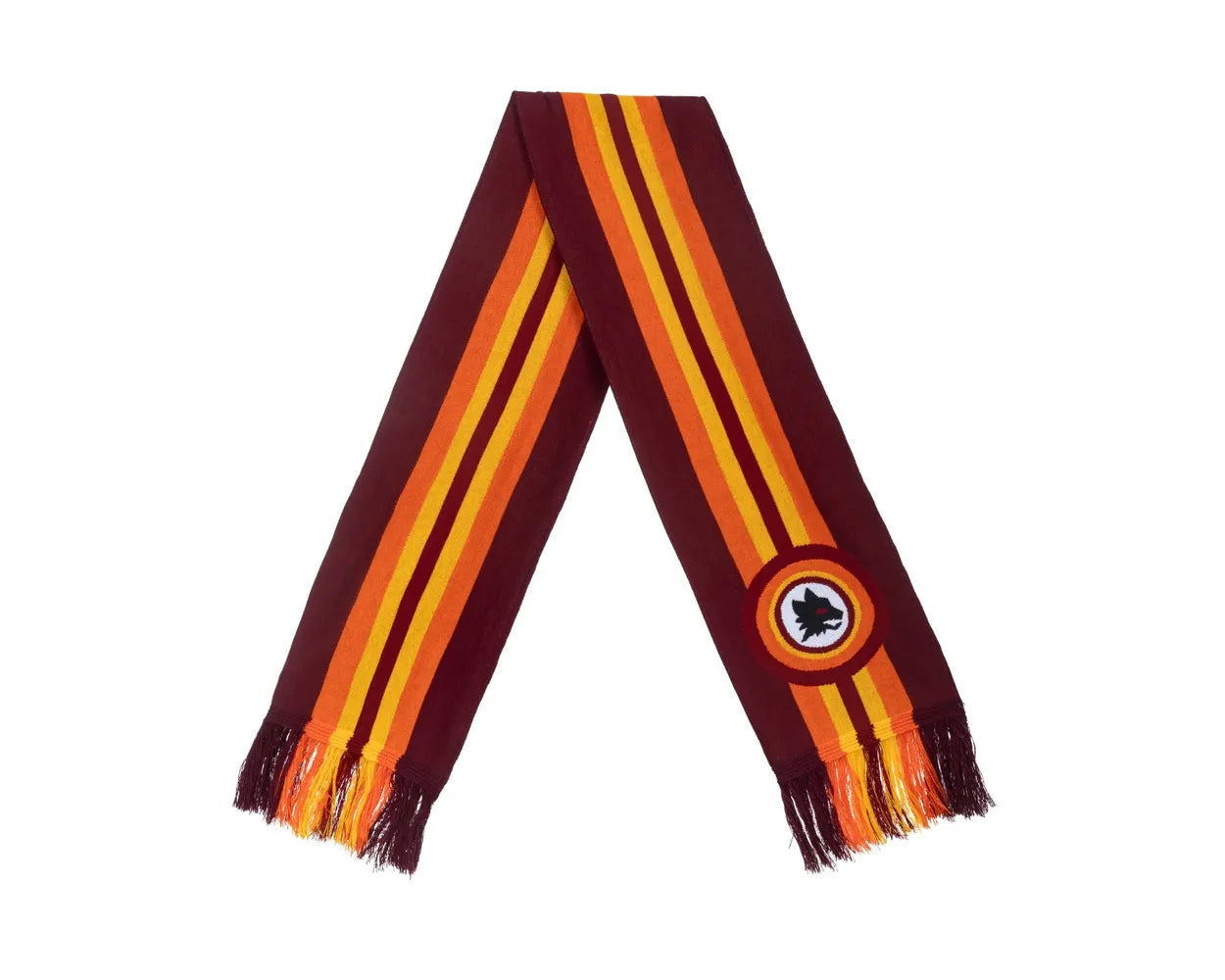 Sciarpa stadio AS Roma a righe logo Lupetto