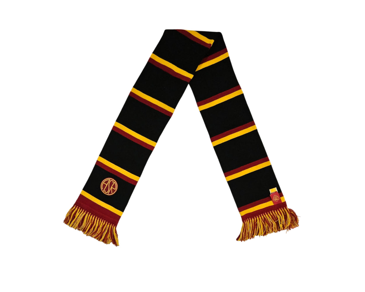 Sciarpa stadio nera a righe con logo ASR