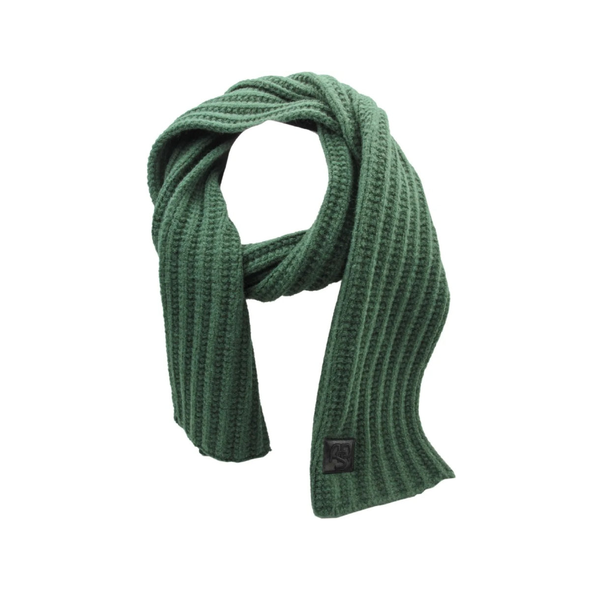 ASR Leather Logo Knit Scarf, Adult, Green