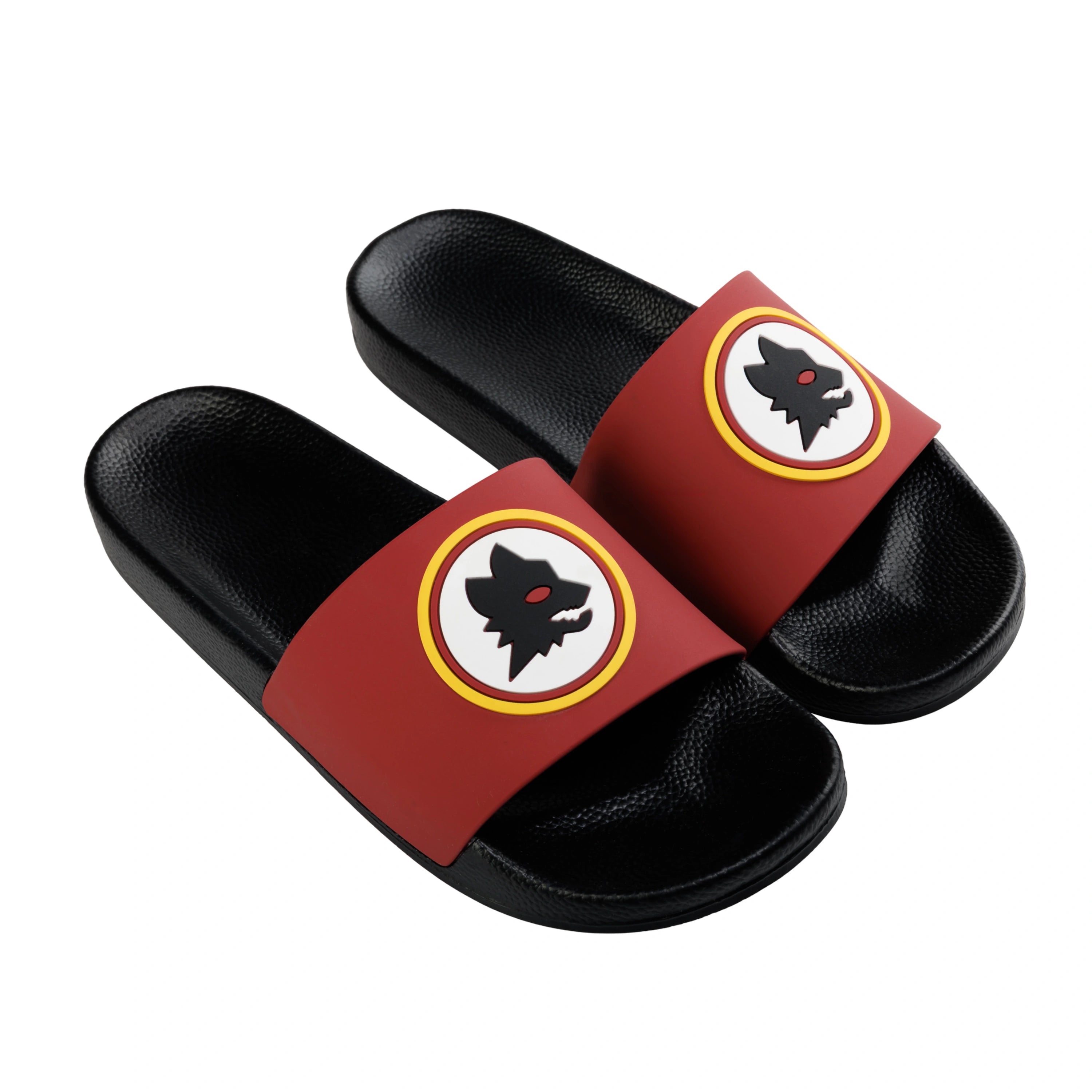 Ciabatte nere a fascia AS Roma con logo Lupetto
